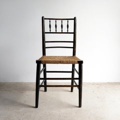 Silla antigua Arts & Crafts Sussex de Philip Webb para Morris & Co. Siglo XIX