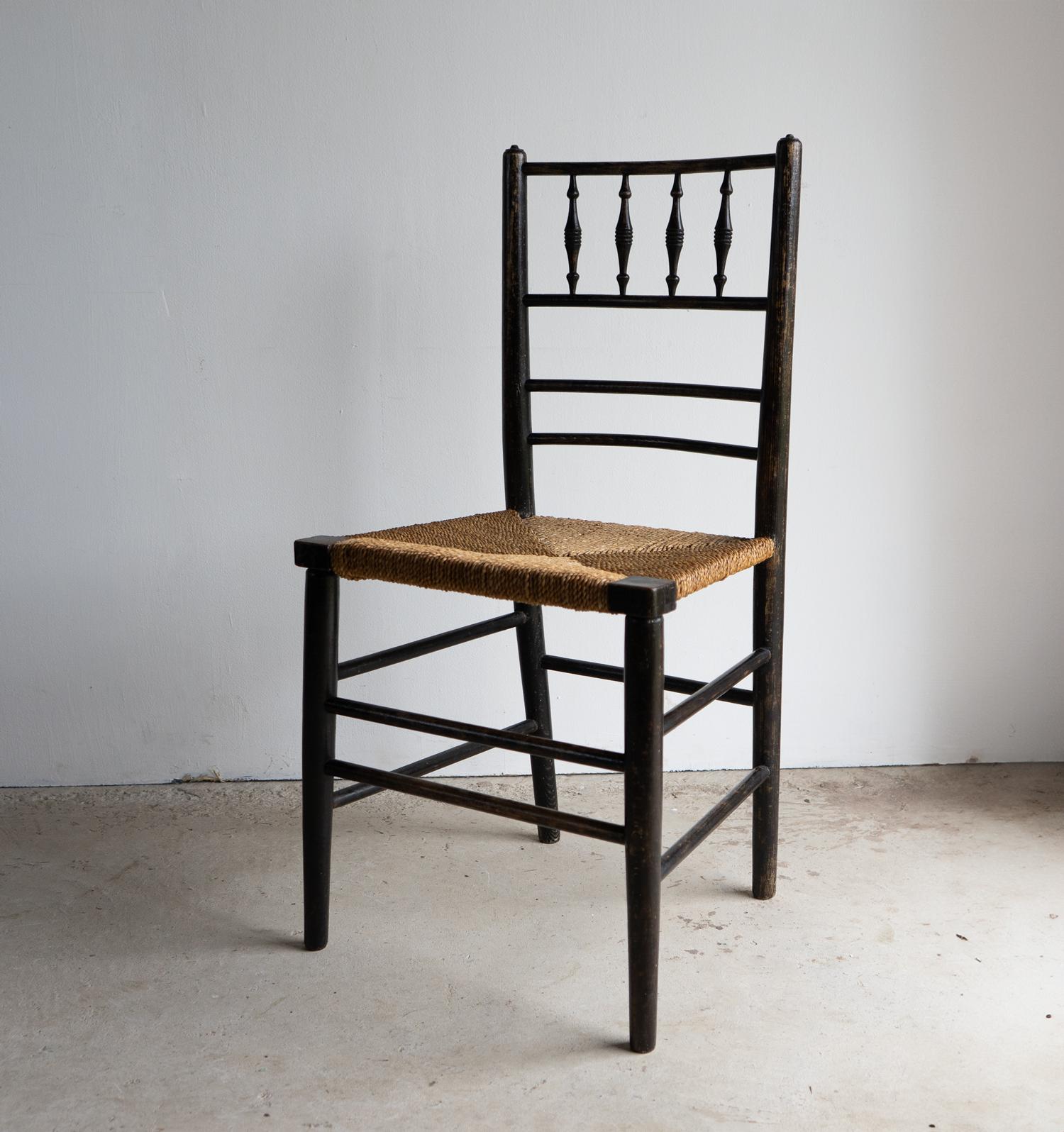 Antique Arts & Crafts Sussex Chair by Philip Webb for Morris & Co. 19th Century In Good Condition In Bristol, GB