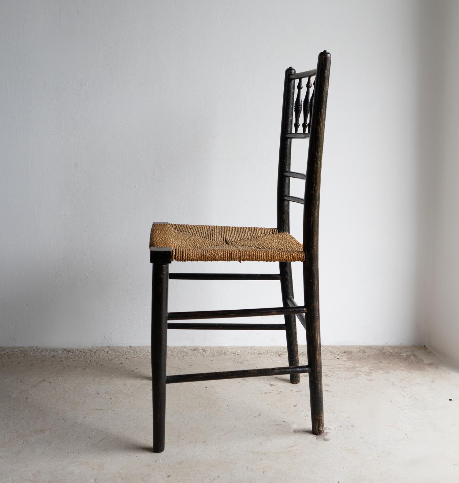 Rush Antique Arts & Crafts Sussex Chair by Philip Webb for Morris & Co. 19th Century