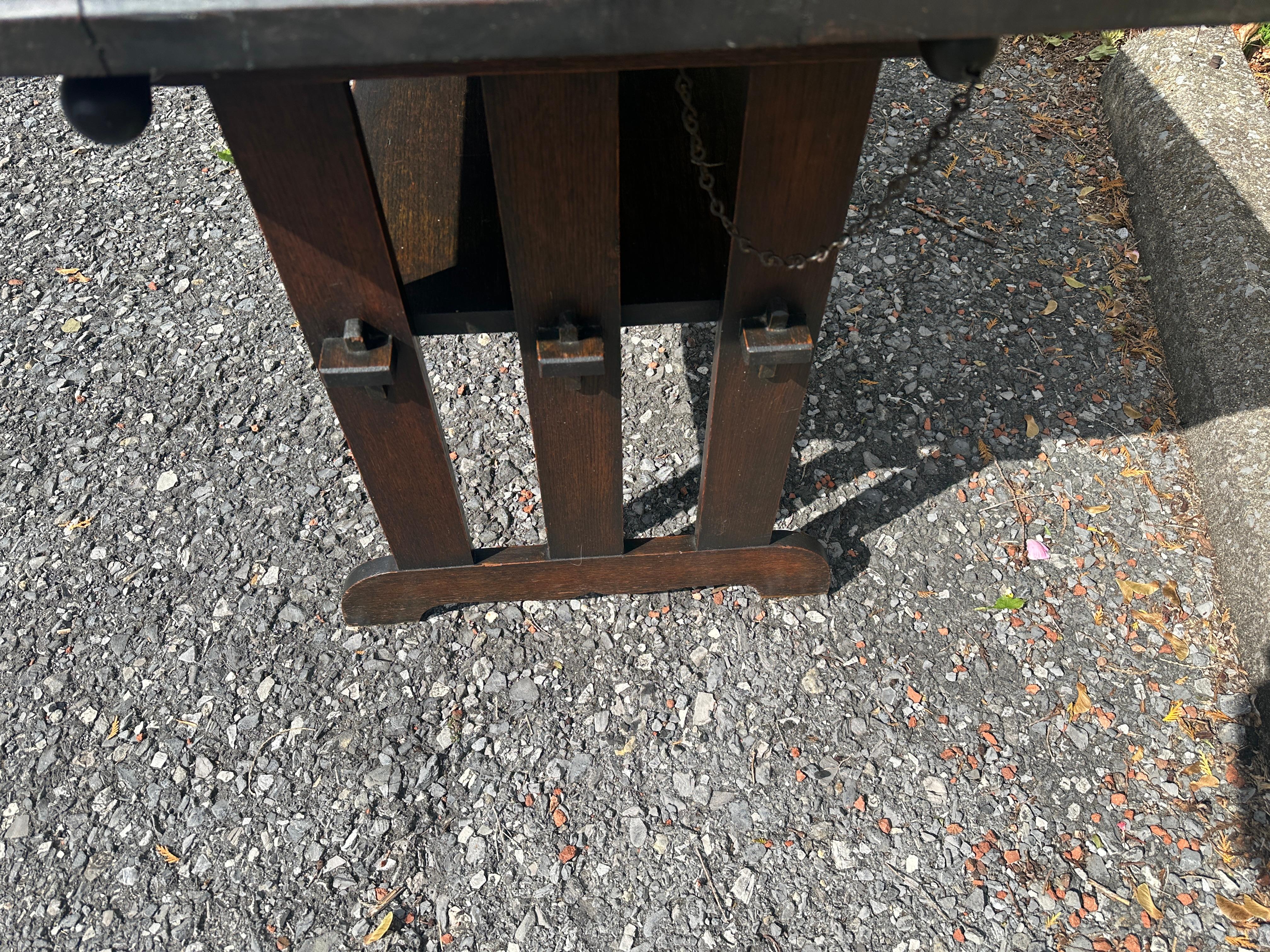 Oak Antique Arts & Crafts Table by   