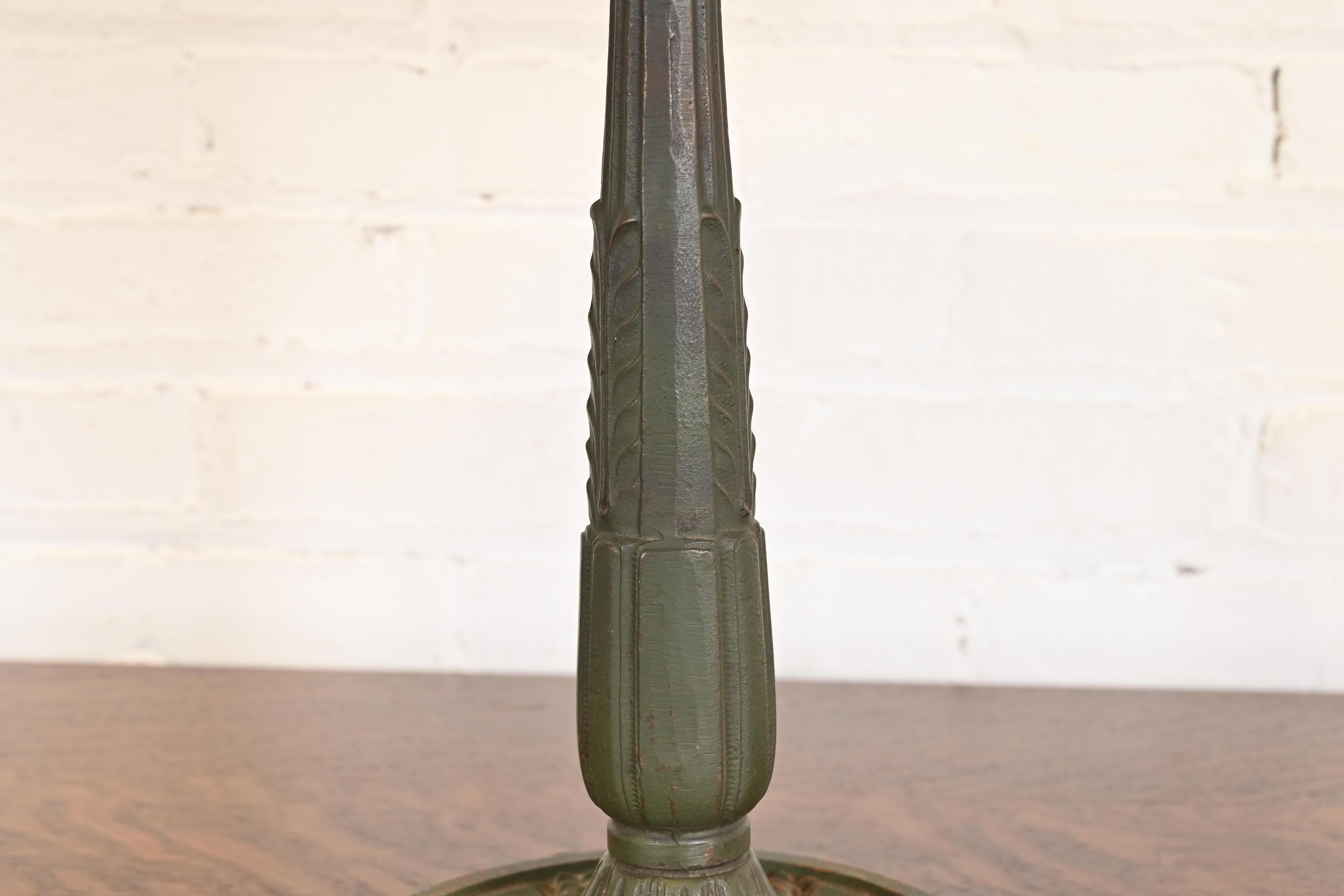 Antique Arts & Crafts Table Lamp With Reverse Painted Lake Scene, Circa 1920s For Sale 3