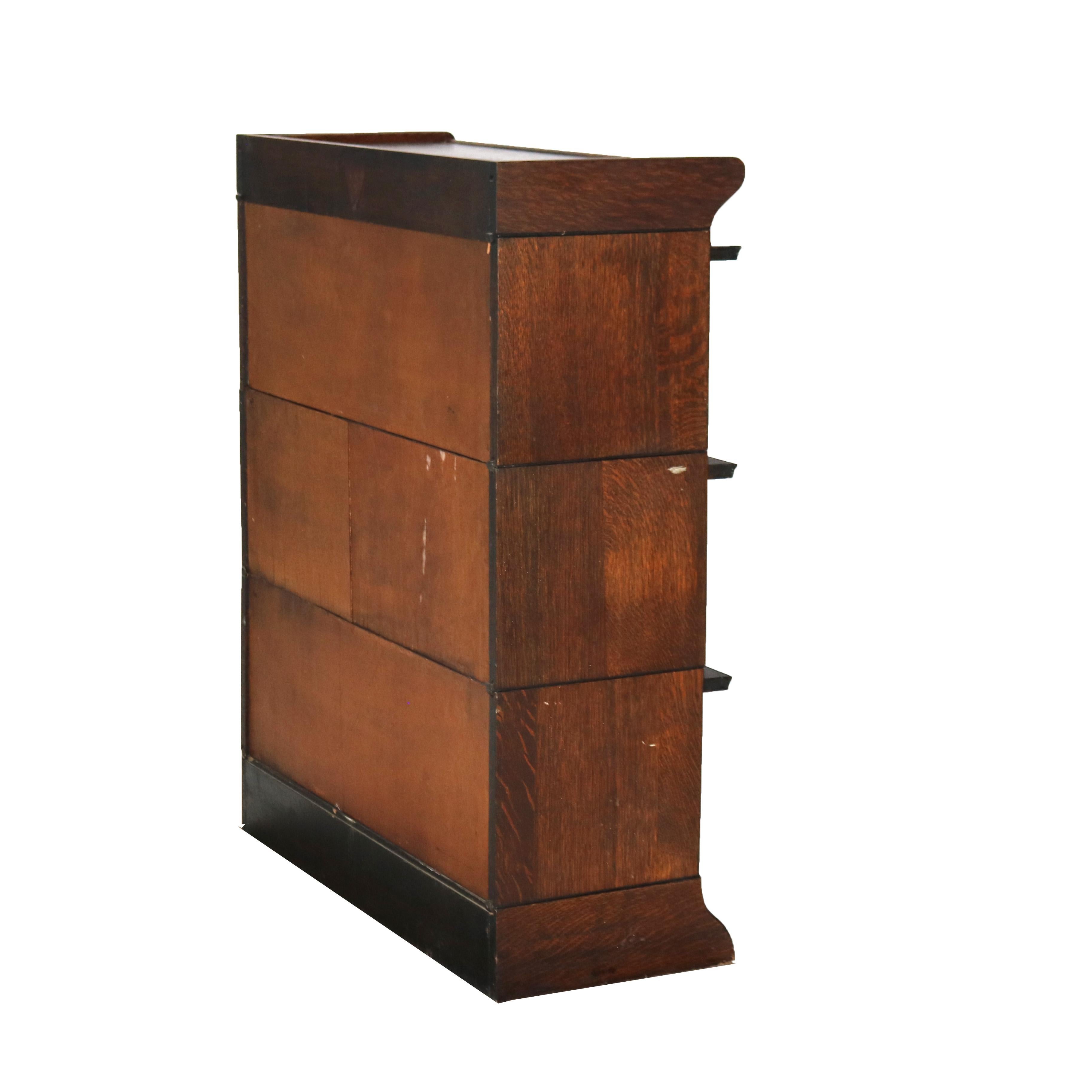 Libreria barrister a tre pile in Oak C1920 in vendita 1