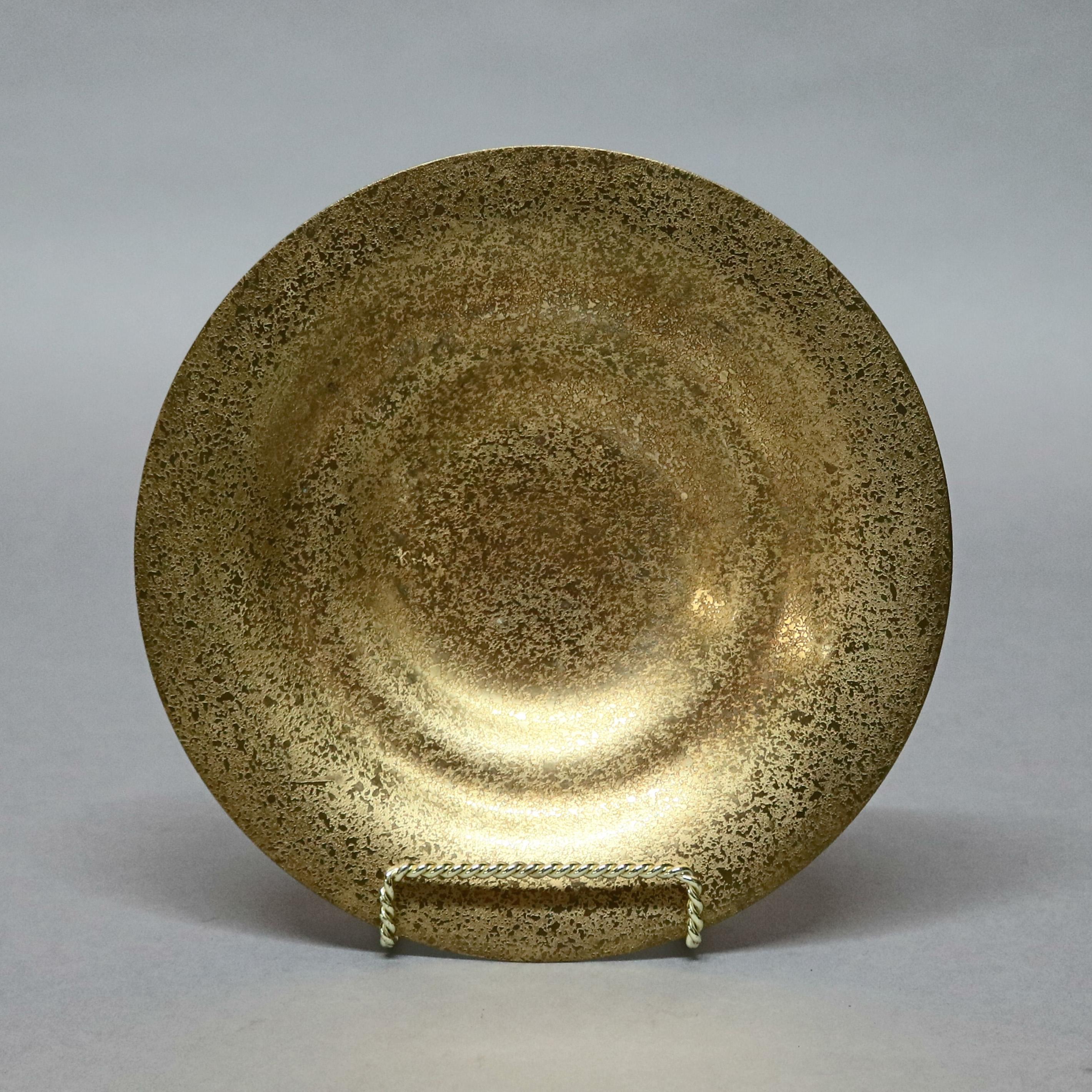 20th Century Antique Arts & Crafts Tiffany Studios Gilt Bronze Dore Plate, circa 1910