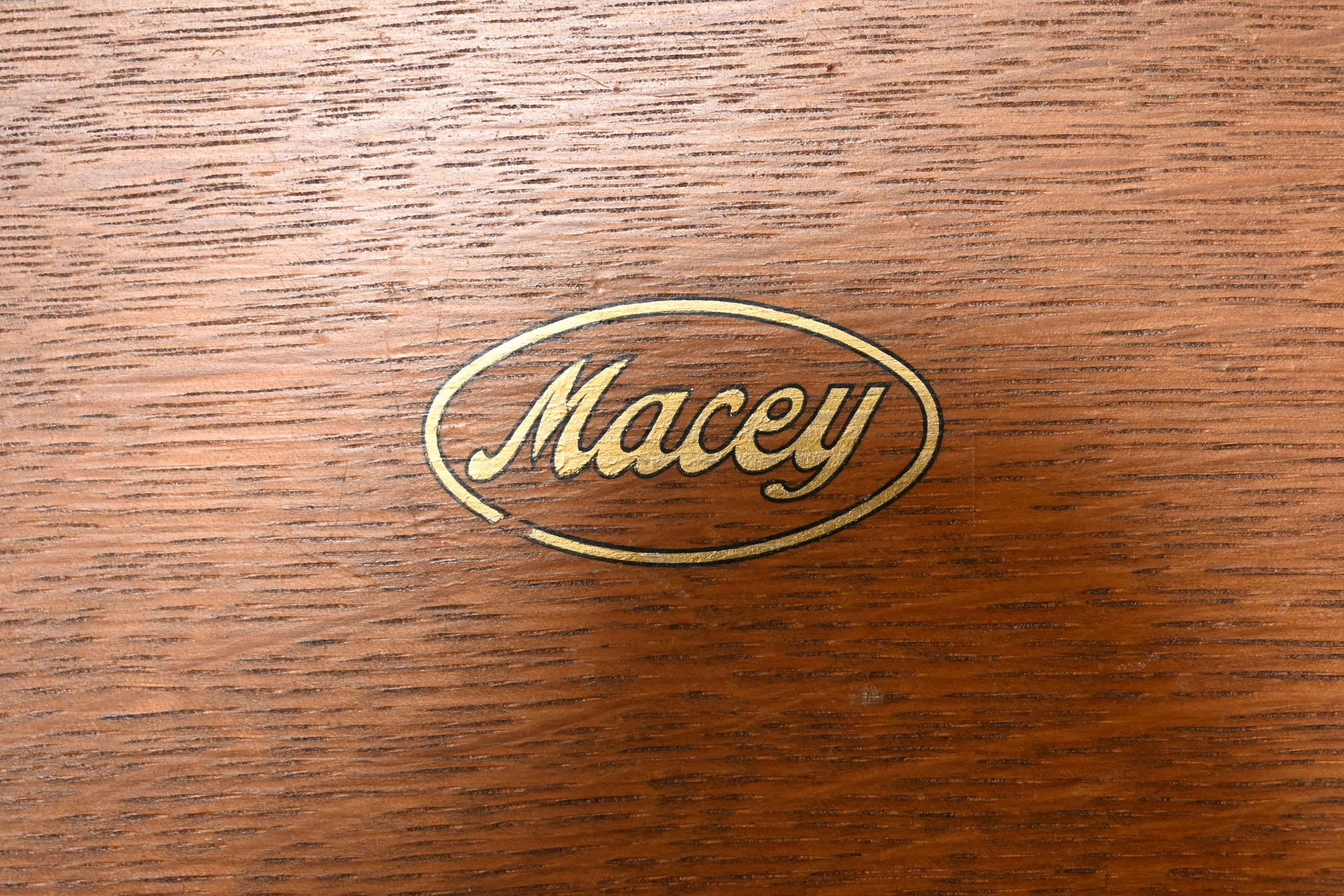 Antique Arts & Crafts Tiger Oak Three-Stack Double Barrister Bookcase by Macey 1