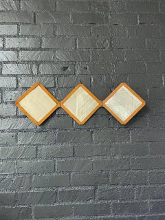 Antique Arts & Crafts Trifold Wall Hanging Vanity Mirror