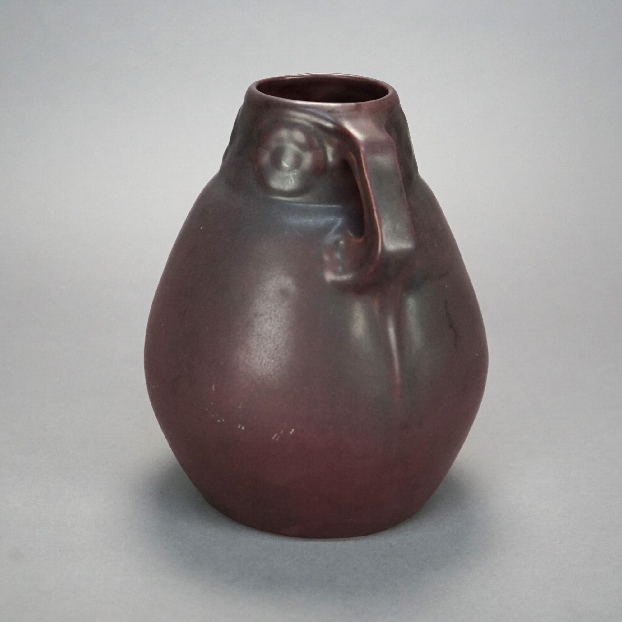 Arts and Crafts Antique Arts & Crafts Van Briggle Art Pottery Bulbous Double Handle Vase, C 1920