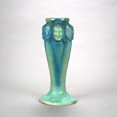 Antique Arts & Crafts Van Briggle Art Pottery Indian Head Vase, c1920