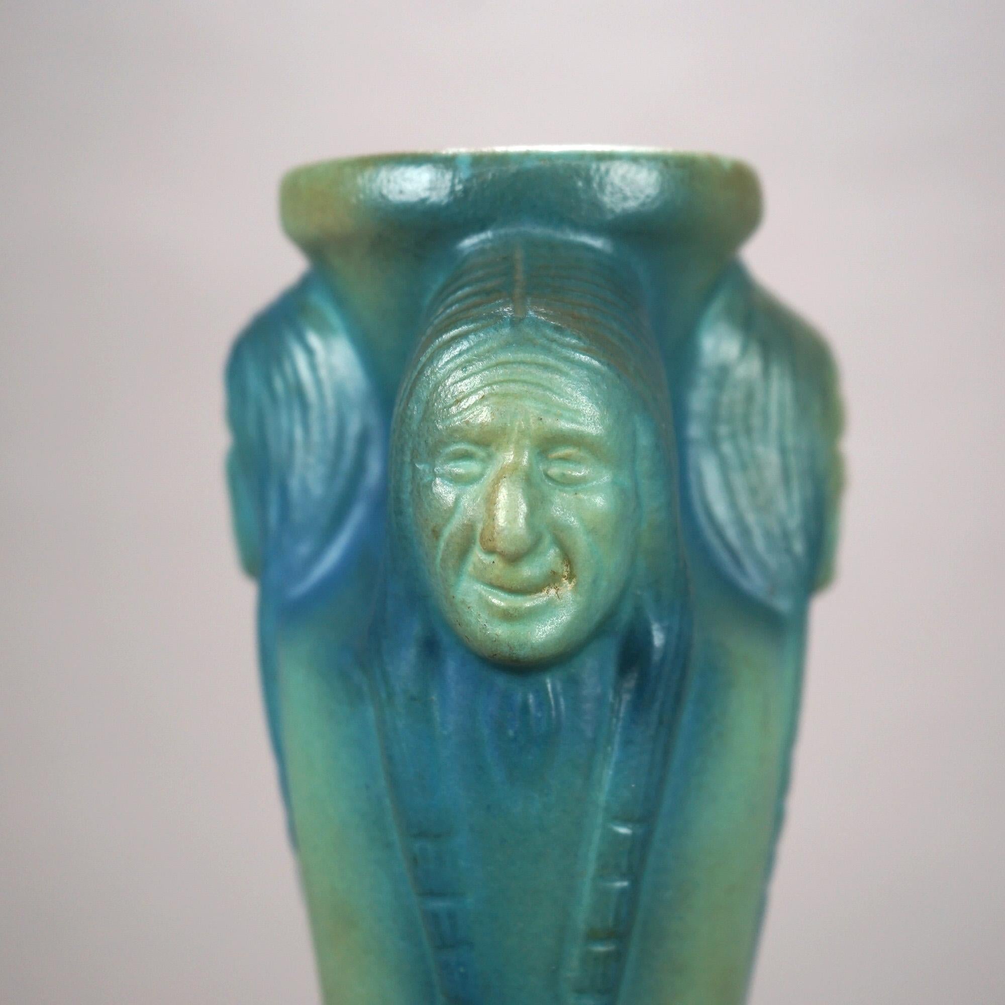 20th Century Antique Arts & Crafts Van Briggle Art Pottery Indian Head Vase, c1920