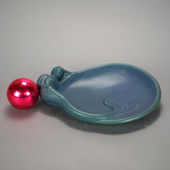 Antique Arts & Crafts Van Briggle Figural Art Pottery Mermaid Dresser Tray c1930