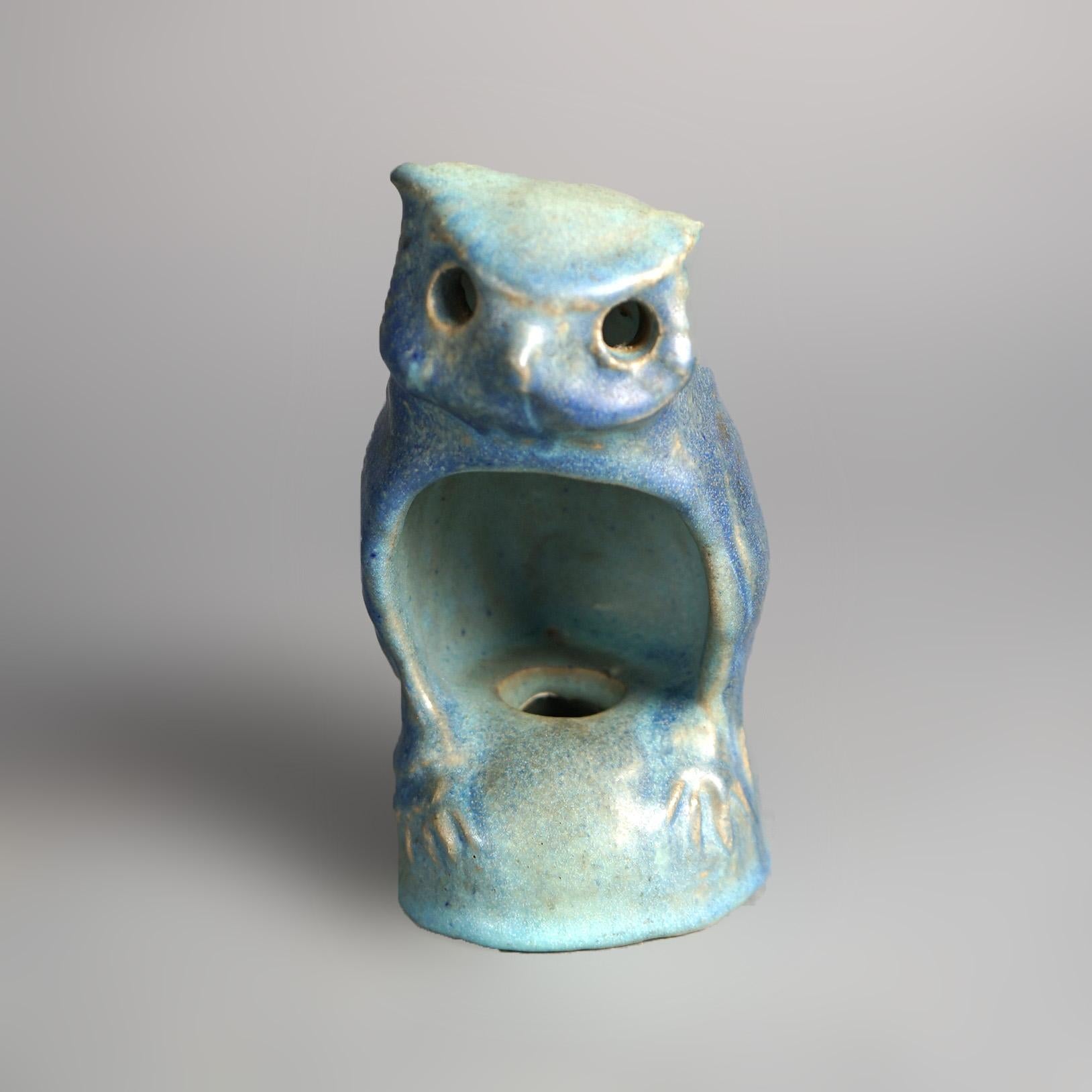 Antique Arts & Crafts Van Briggle Figural & Handled Art Pottery Owl Night Light C1920

Measures - 6.25