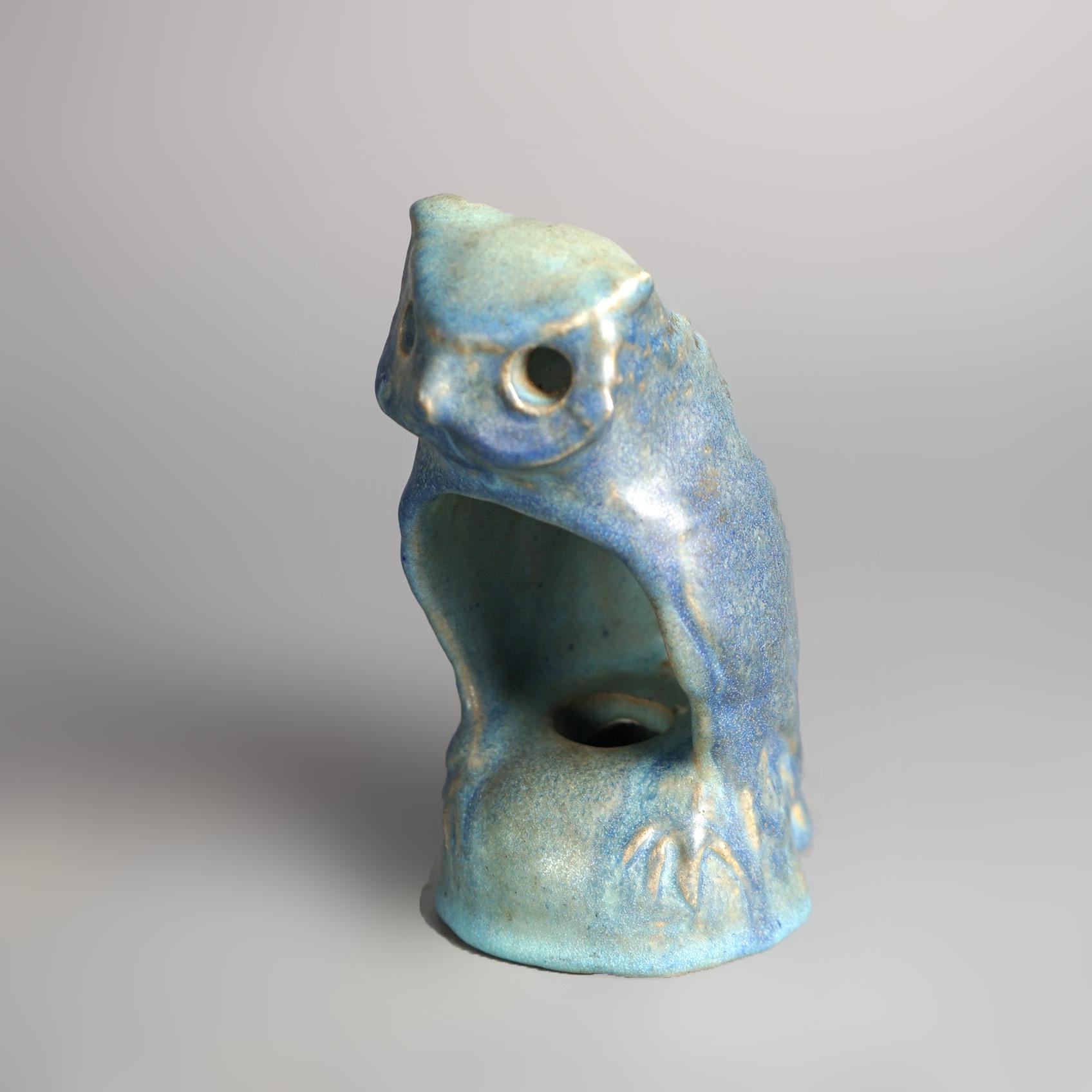American Antique Arts & Crafts Van Briggle Figural Pottery Owl Night Light C1920