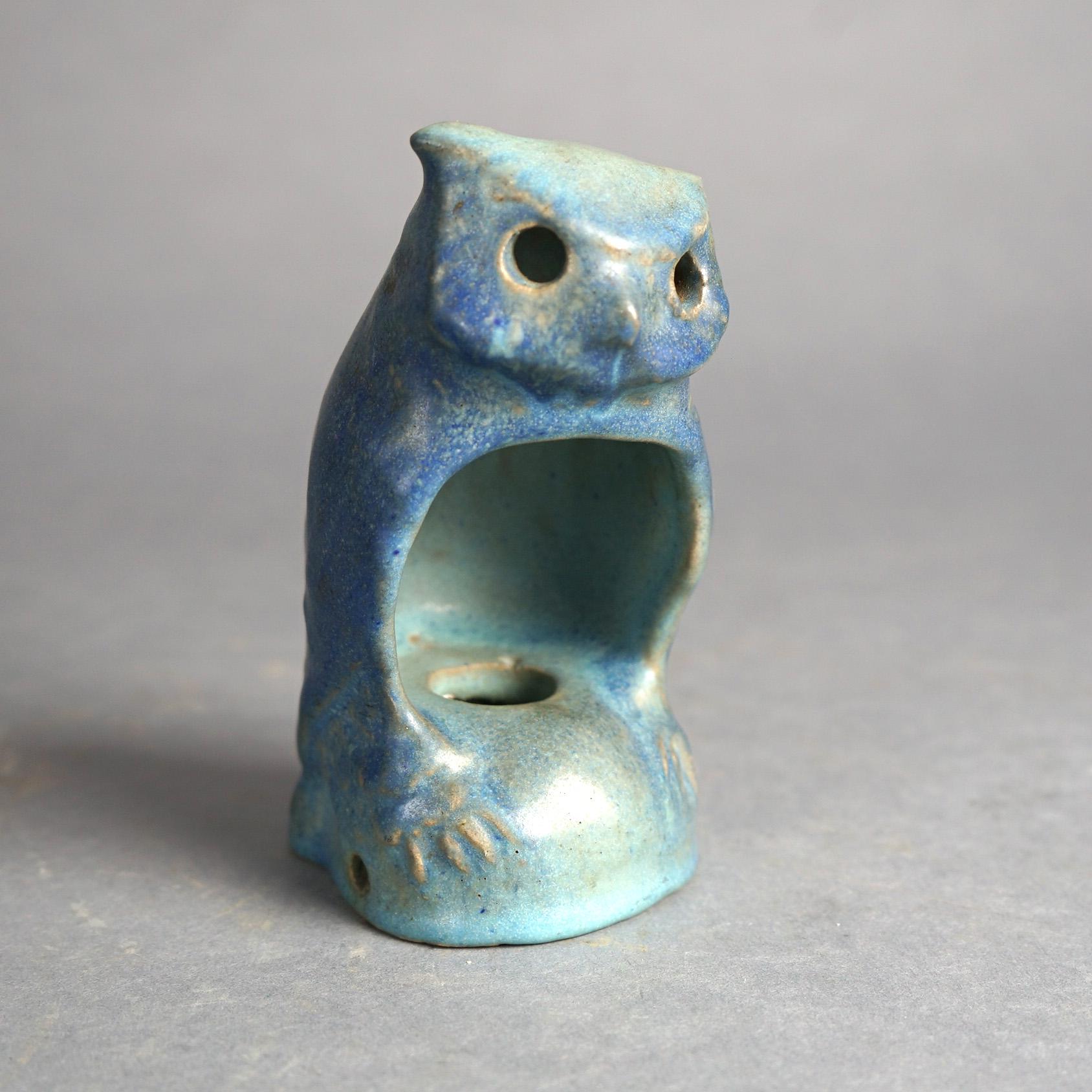 20th Century Antique Arts & Crafts Van Briggle Figural Pottery Owl Night Light C1920