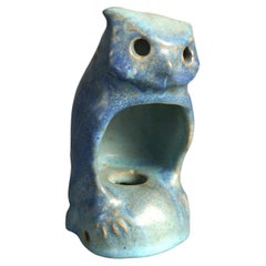 Antique Arts & Crafts Van Briggle Figural Pottery Owl Night Light C1920