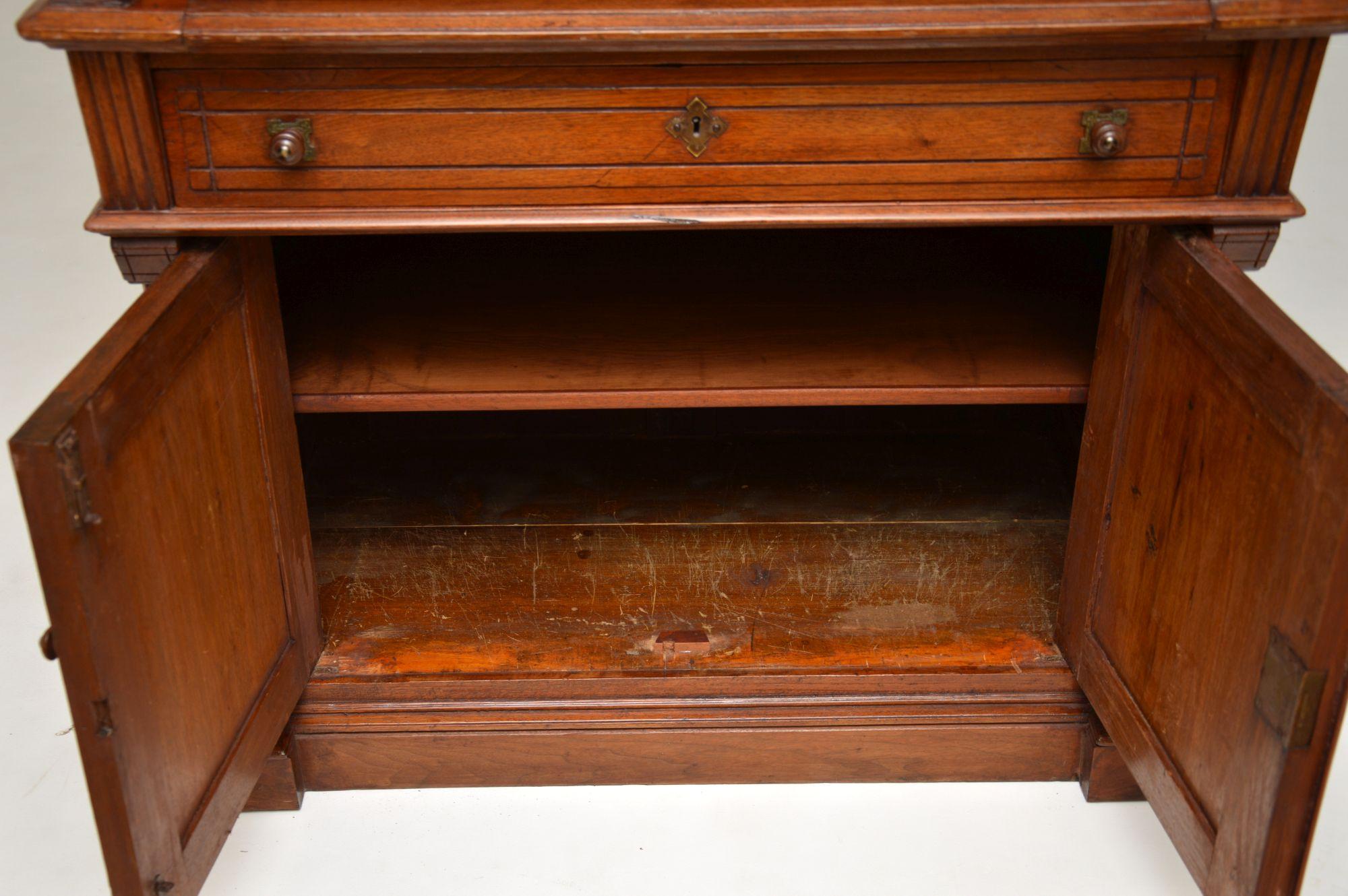 Antique Arts & Crafts Walnut Tambour Top Desk / Bureau 9