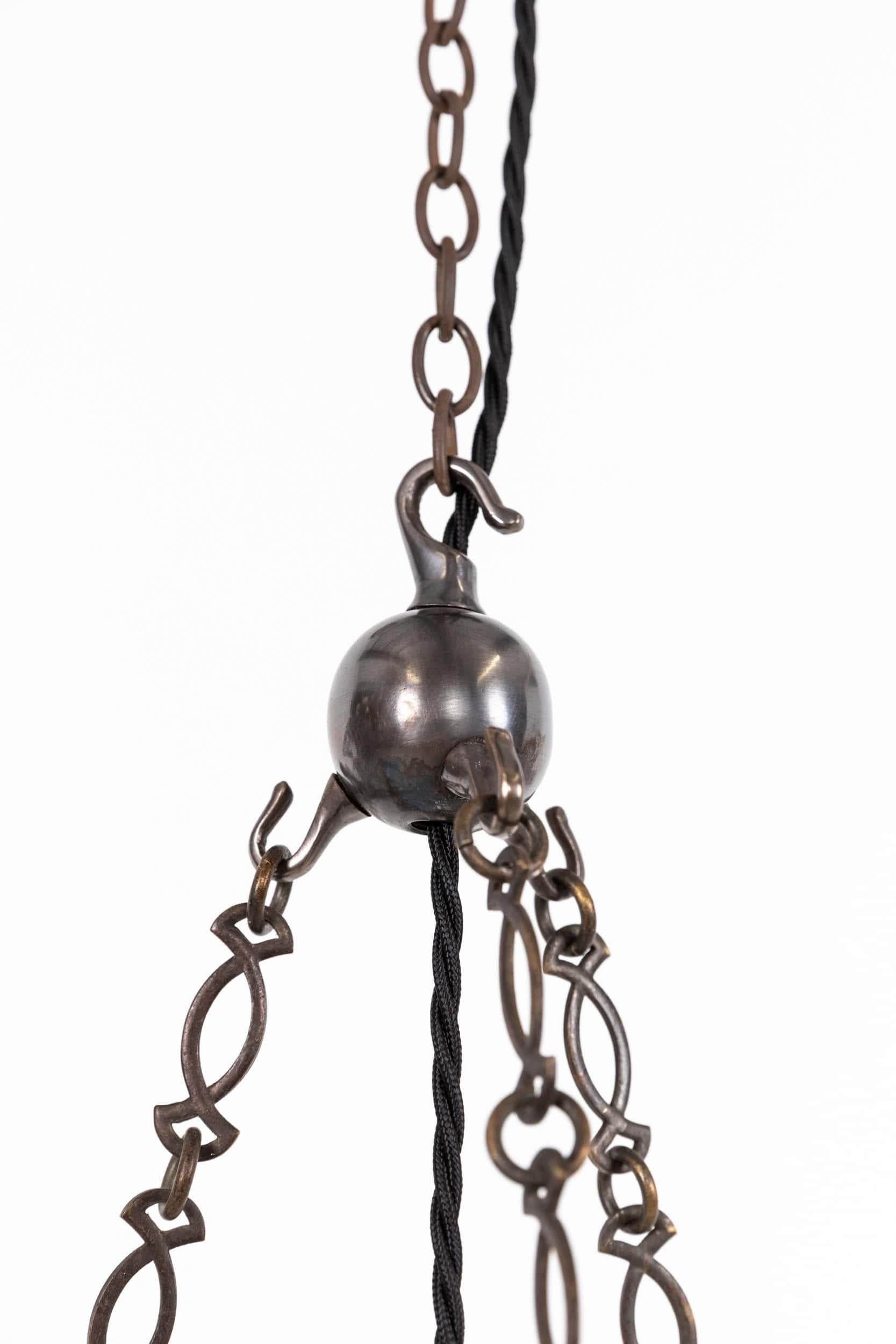 Antike Kunst & Handwerk W.A.S. Benson / Powell Glas Plafonnier Licht. C.1900 (Englisch) im Angebot