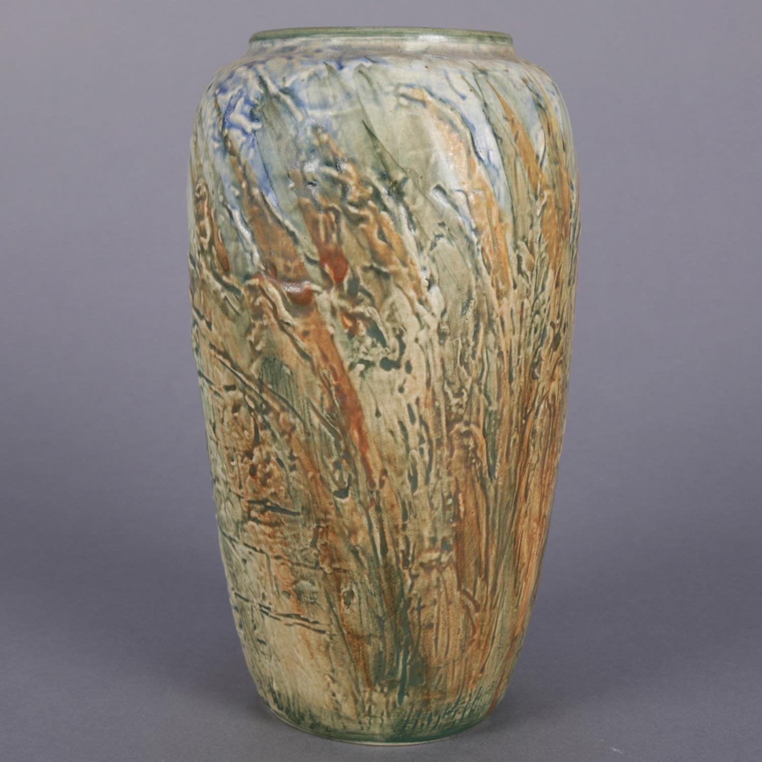 Arts and Crafts Antique Arts & Crafts Weller Glendale Bird and Nest High Relief Pottery Vase
