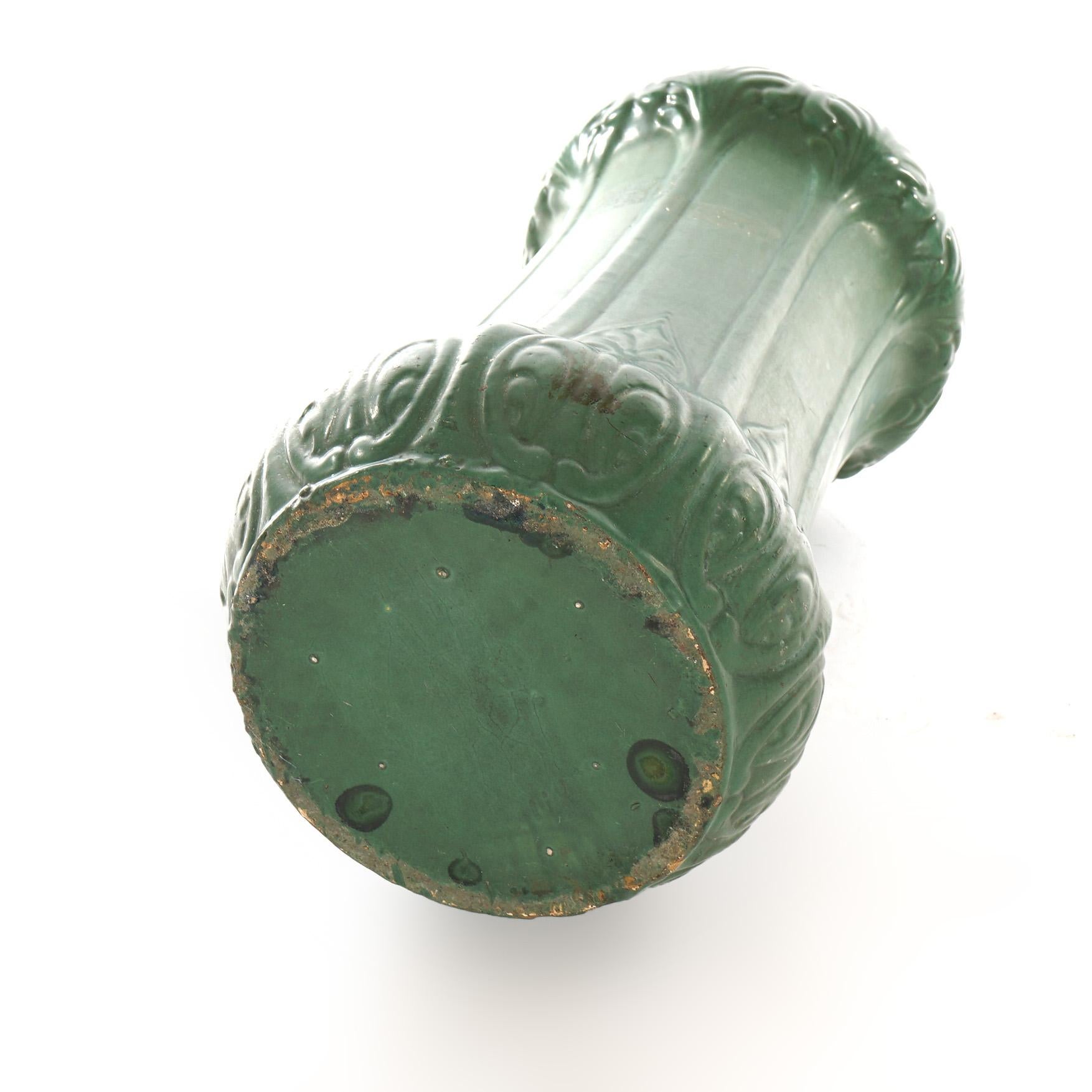 Antique Arts & Crafts Weller Matte Green Art Pottery Umbrella Stand, circa 1910 2