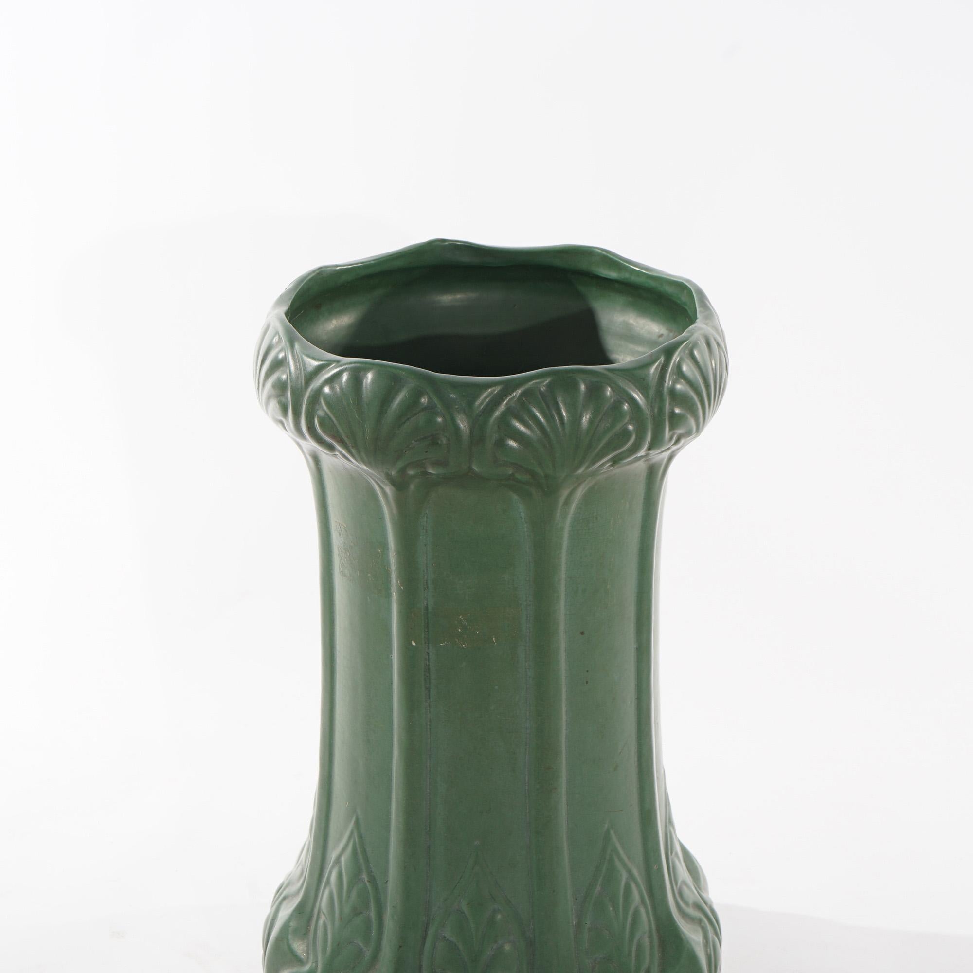 Antique Arts & Crafts Weller Matte Green Art Pottery Umbrella Stand, circa 1910 1