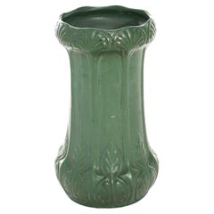 Antiker Arts & Craft Weller Matte Green Art Pottery Umbrella Stand, um 1910