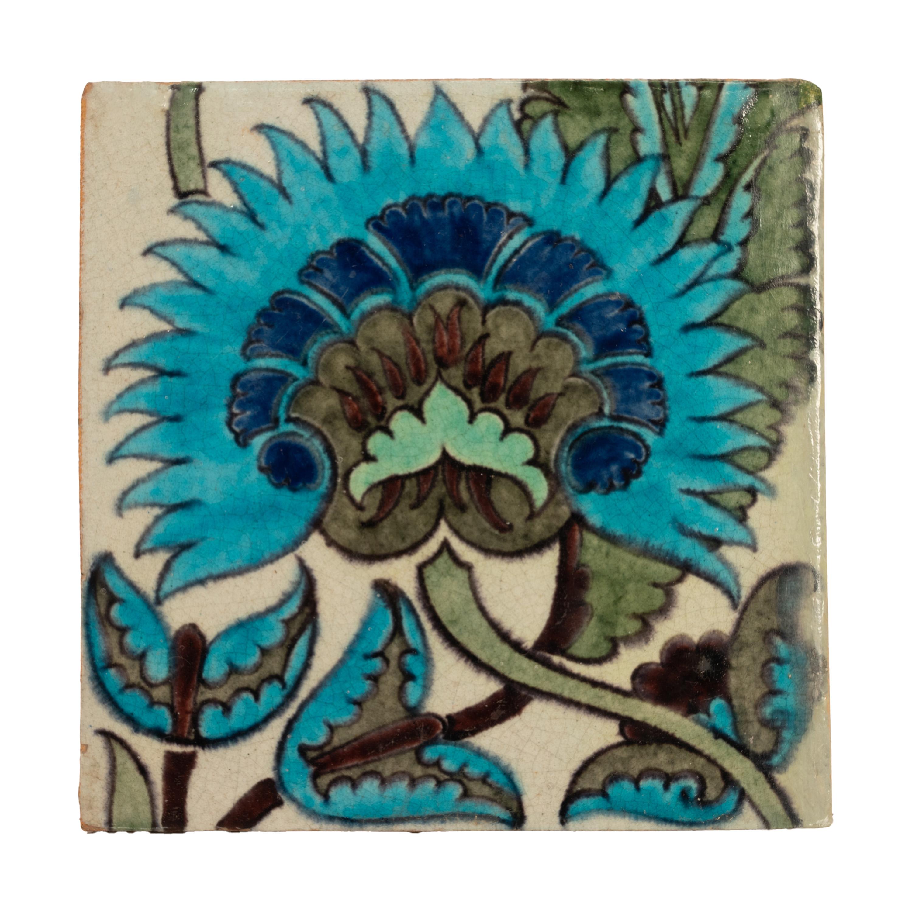 Arts and Crafts Antique Arts Crafts William De Morgan Iznik Persian Pottery Tile Sands End 1890