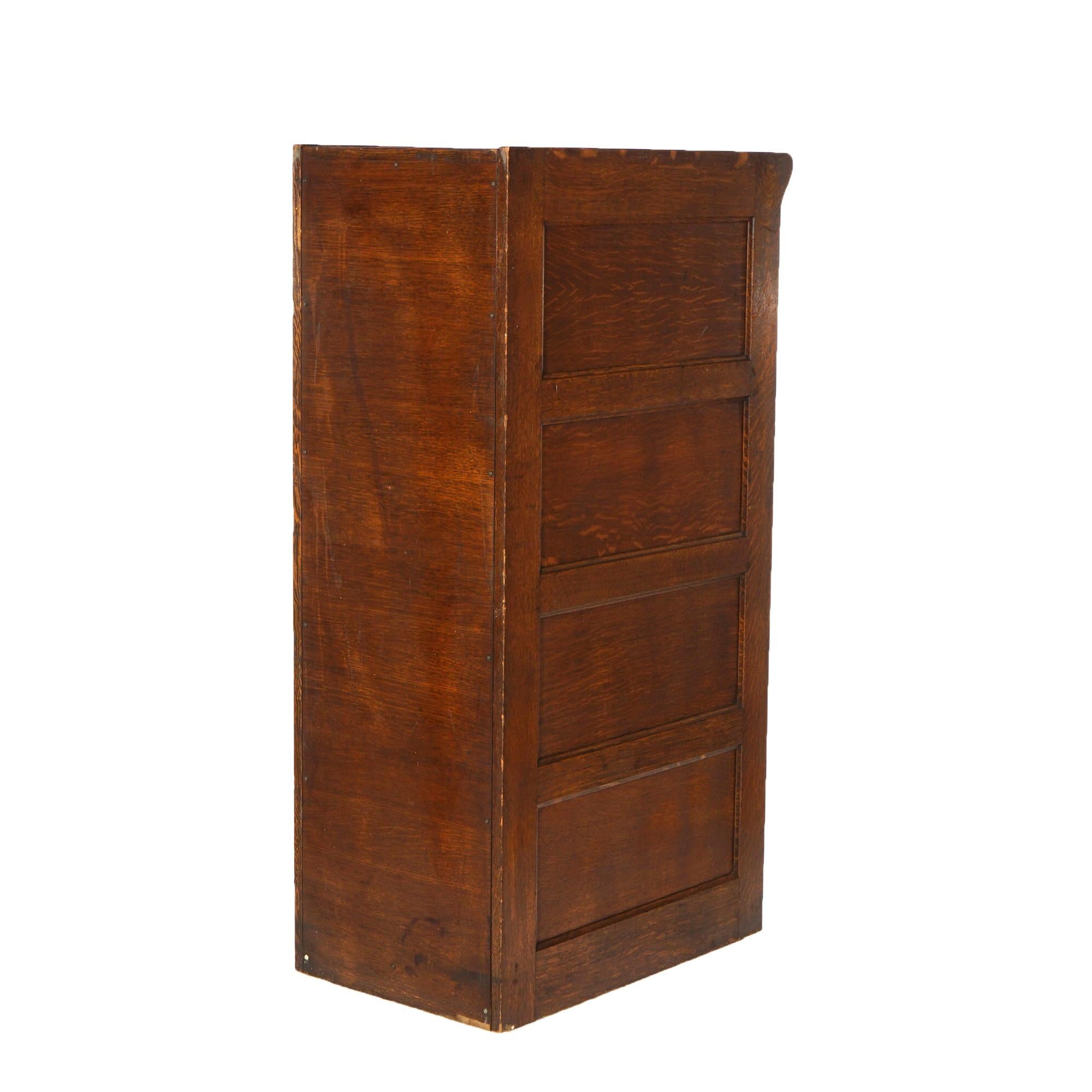 20th Century Antique Arts & Crafts Yawman & Erbe Four-Drawer Oak Filing Cabinet C1910