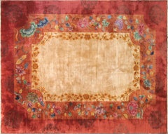 Antique Art Deco Chinese Carpet, Unusual, 8'10" x 11'6"