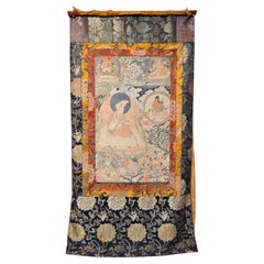 Antique Ascended Kagyu Master Thangka Tapestry, 1920s