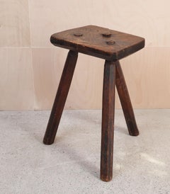 Antique Ash And Elm Cricket Stool. C.1800