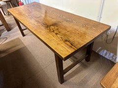 Antique Ash farmhouse table with stretcher