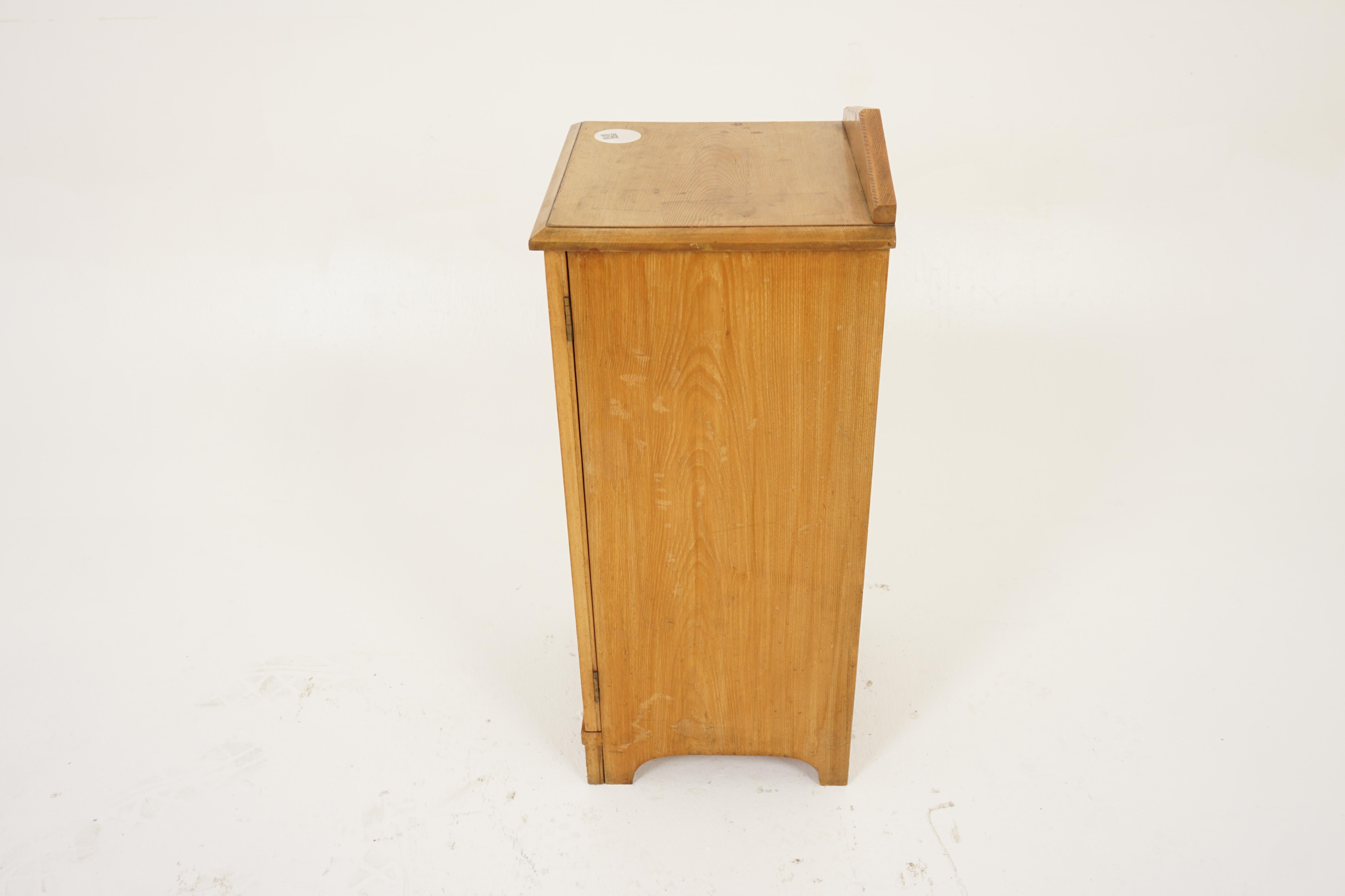 Antique Ash Nightstand, Victorian Bedside Lamp Table, Scotland 1880, H1072 1