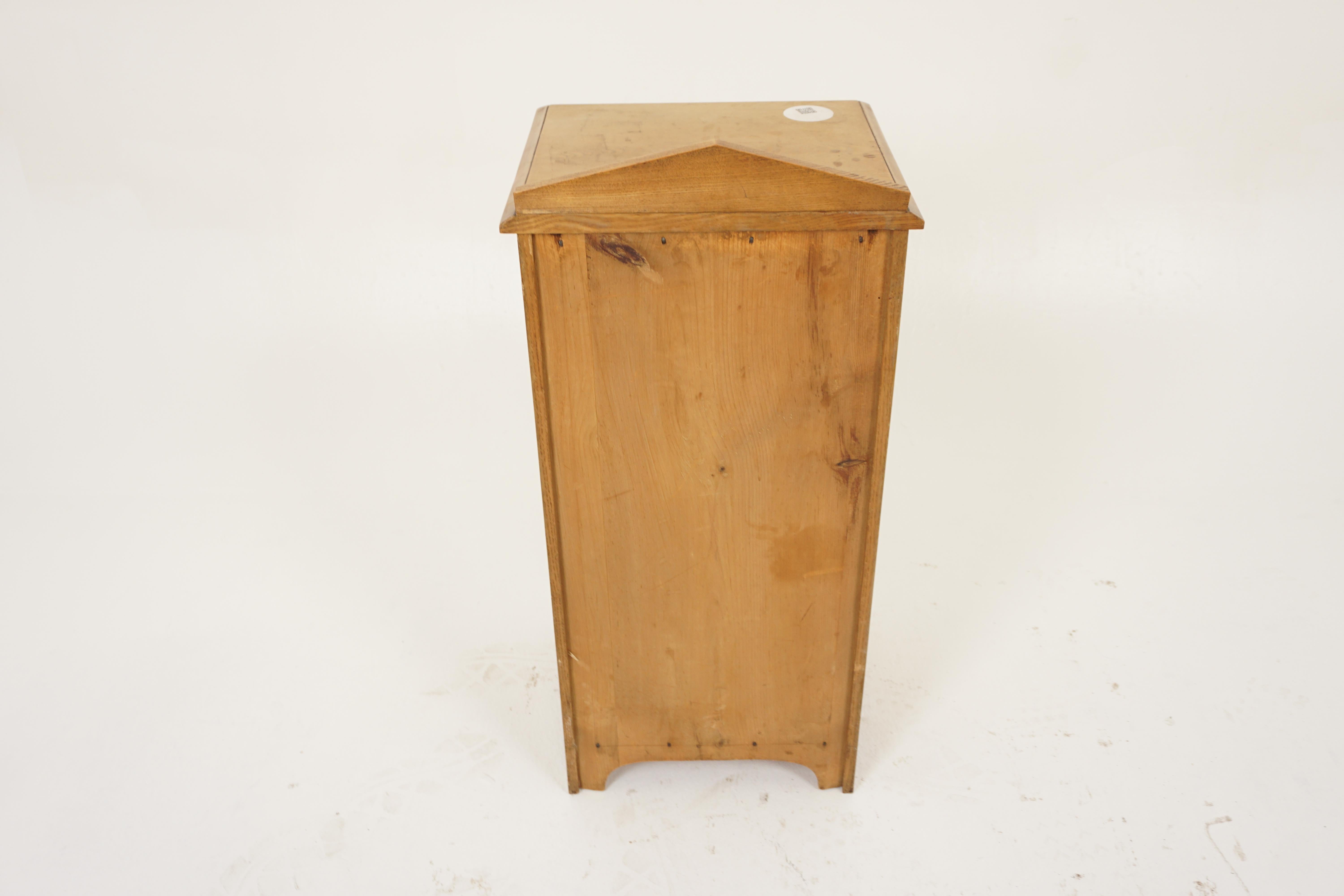 Antique Ash Nightstand, Victorian Bedside Lamp Table, Scotland 1880, H1072 3