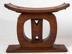 Antique ASHANTI Queen Mother Carved Wooden Stool Ghana Africa