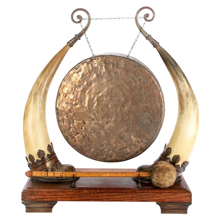 Antique Asian Brass and Horn Gong at 1stDibs