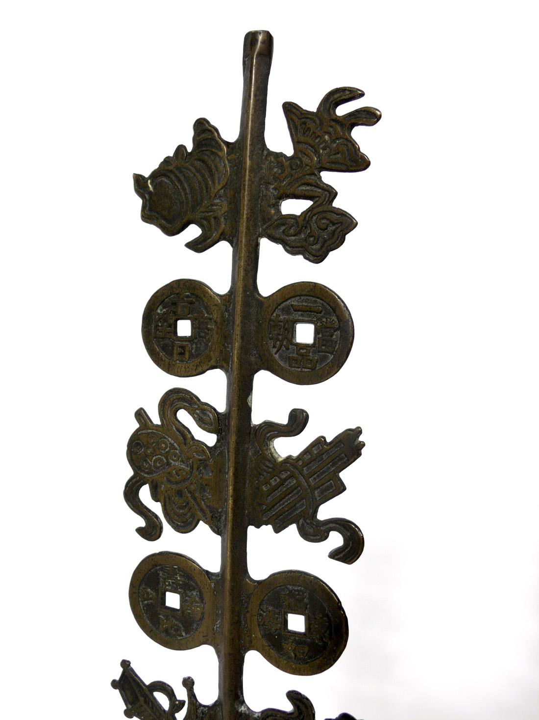 Antique Asian Bronze Ancestral Totems on Lucite Bases In Distressed Condition In Atlanta, GA