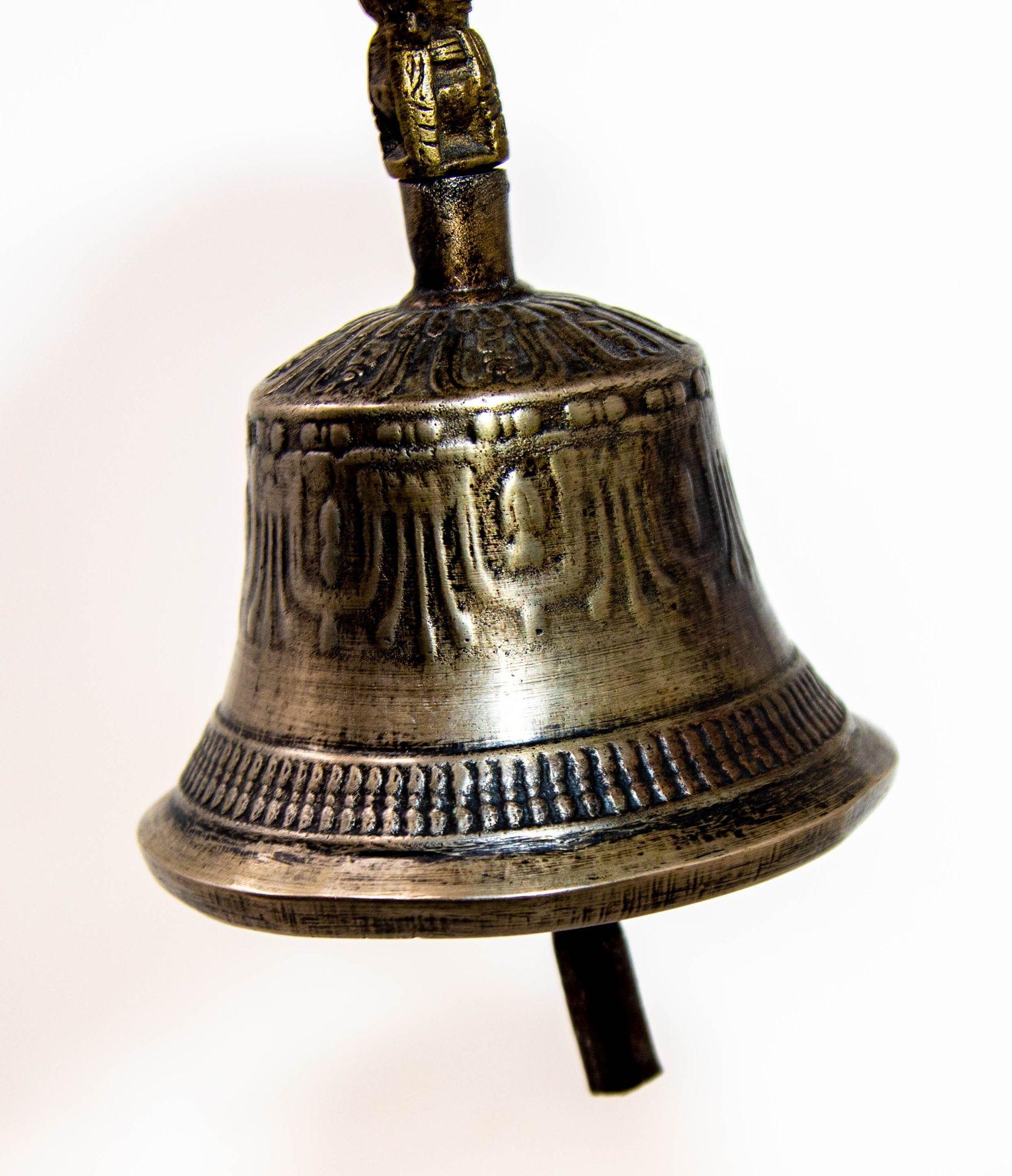 Antike asiatische buddhistische Bronze-Glocke, Tibetische Meditationsgebet Ghanta-Glocke im Angebot 7