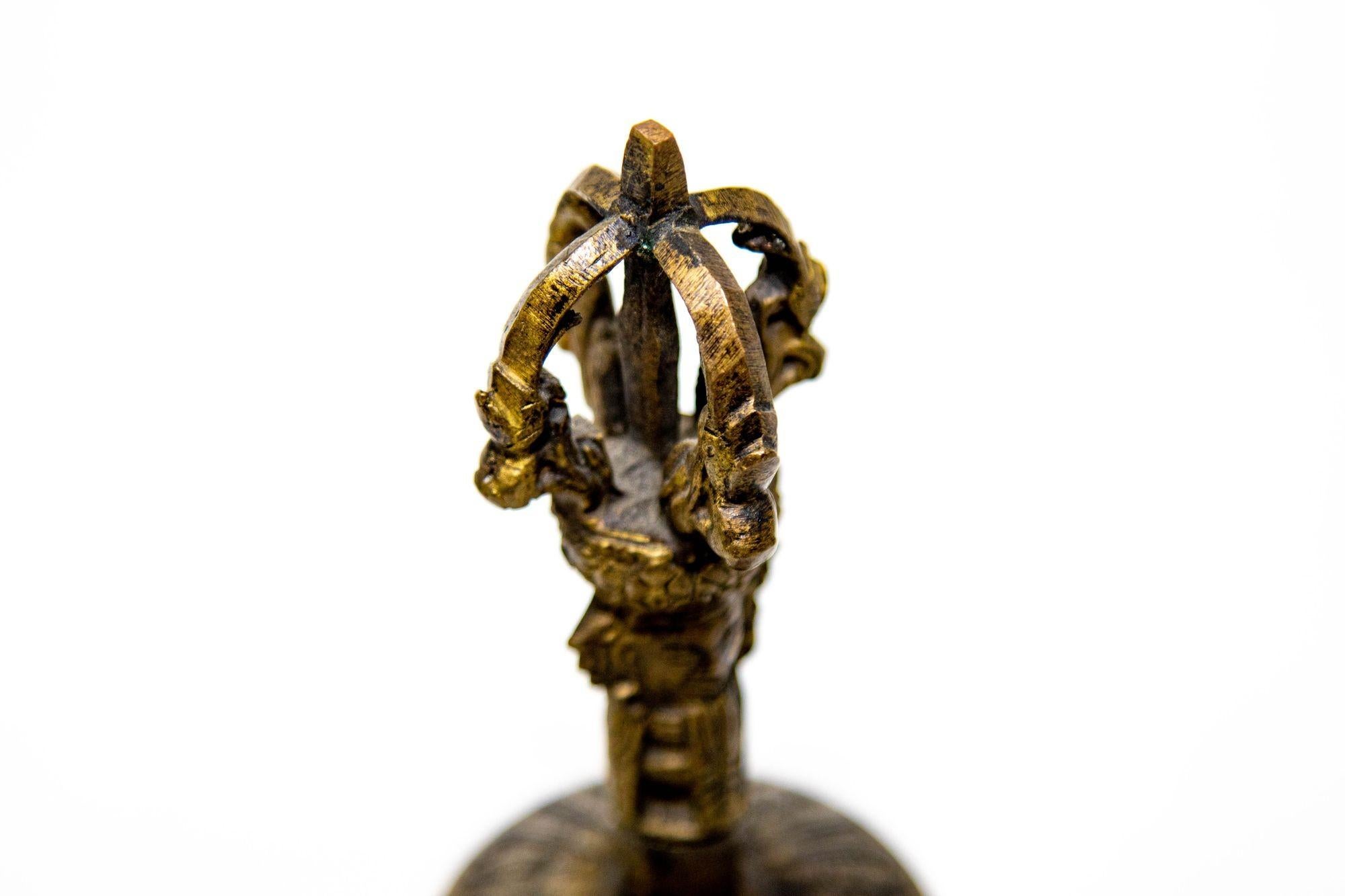 Antike asiatische buddhistische Bronze-Glocke, Tibetische Meditationsgebet Ghanta-Glocke im Angebot 8
