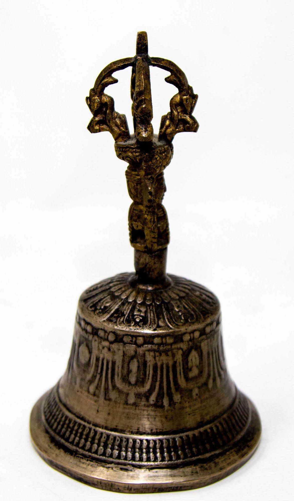 Antike asiatische buddhistische Bronze-Glocke, Tibetische Meditationsgebet Ghanta-Glocke (Frühes 20. Jahrhundert) im Angebot
