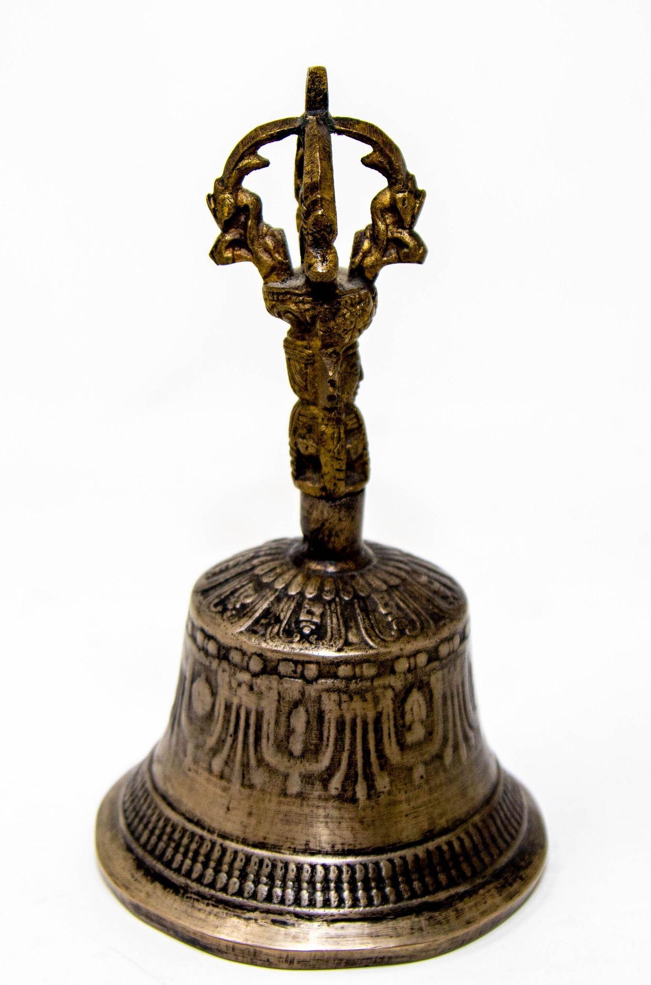 Antike asiatische buddhistische Bronze-Glocke, Tibetische Meditationsgebet Ghanta-Glocke im Angebot 1