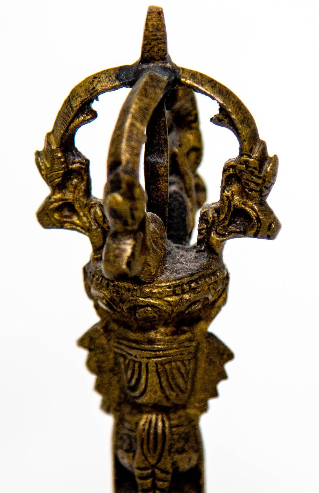 Antike asiatische buddhistische Bronze-Glocke, Tibetische Meditationsgebet Ghanta-Glocke im Angebot 2