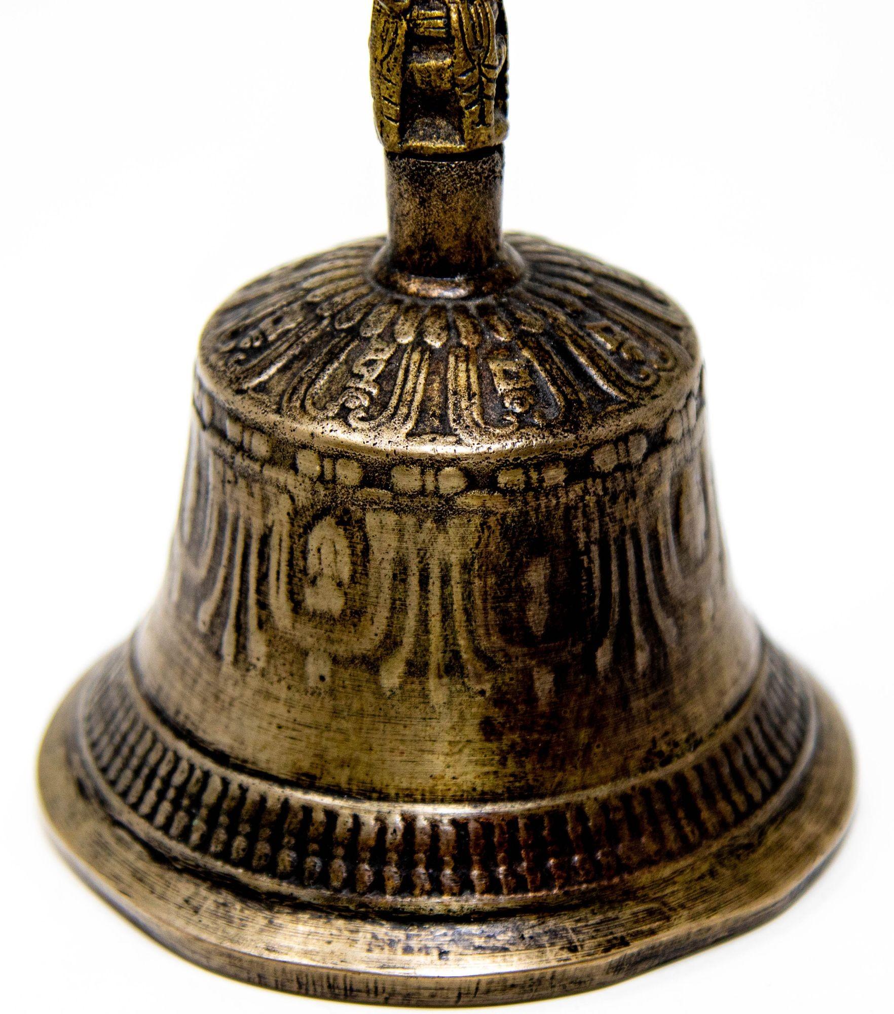Antike asiatische buddhistische Bronze-Glocke, Tibetische Meditationsgebet Ghanta-Glocke im Angebot 4