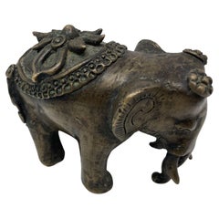 Antique Asian Bronze Elephant Sculpture Statue 19th c.