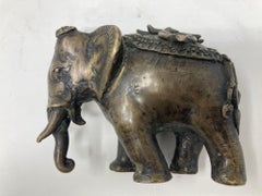 Antique Asian Bronze Elephant Sculpture Statue 19th c.