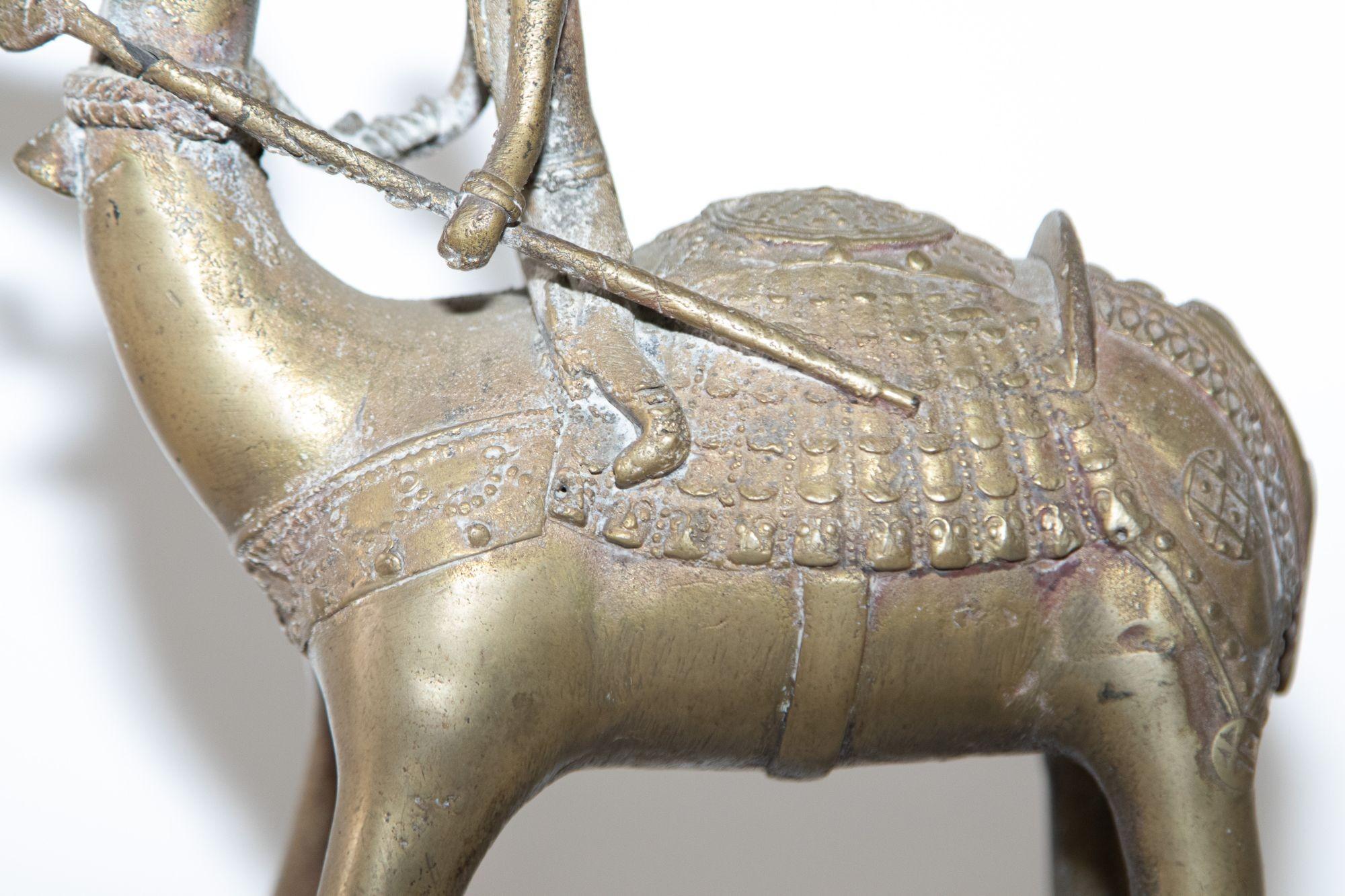 Antique Asian Bronze Large Camel Toy on Wheels 19th C In Good Condition For Sale In North Hollywood, CA