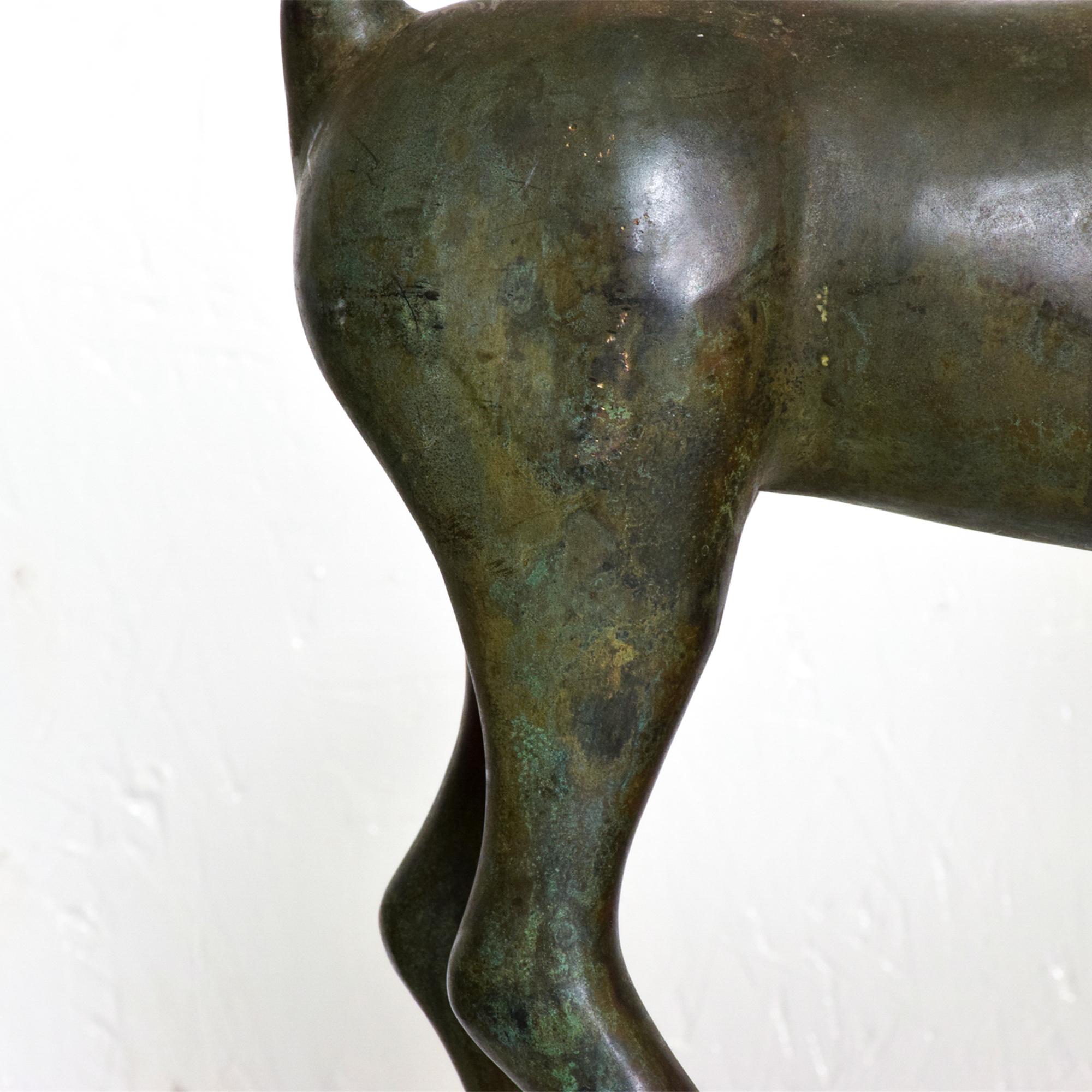 Antique Modernist Etruscan Horse Fine Bronze Sculpture Art by Toto 1960s 2