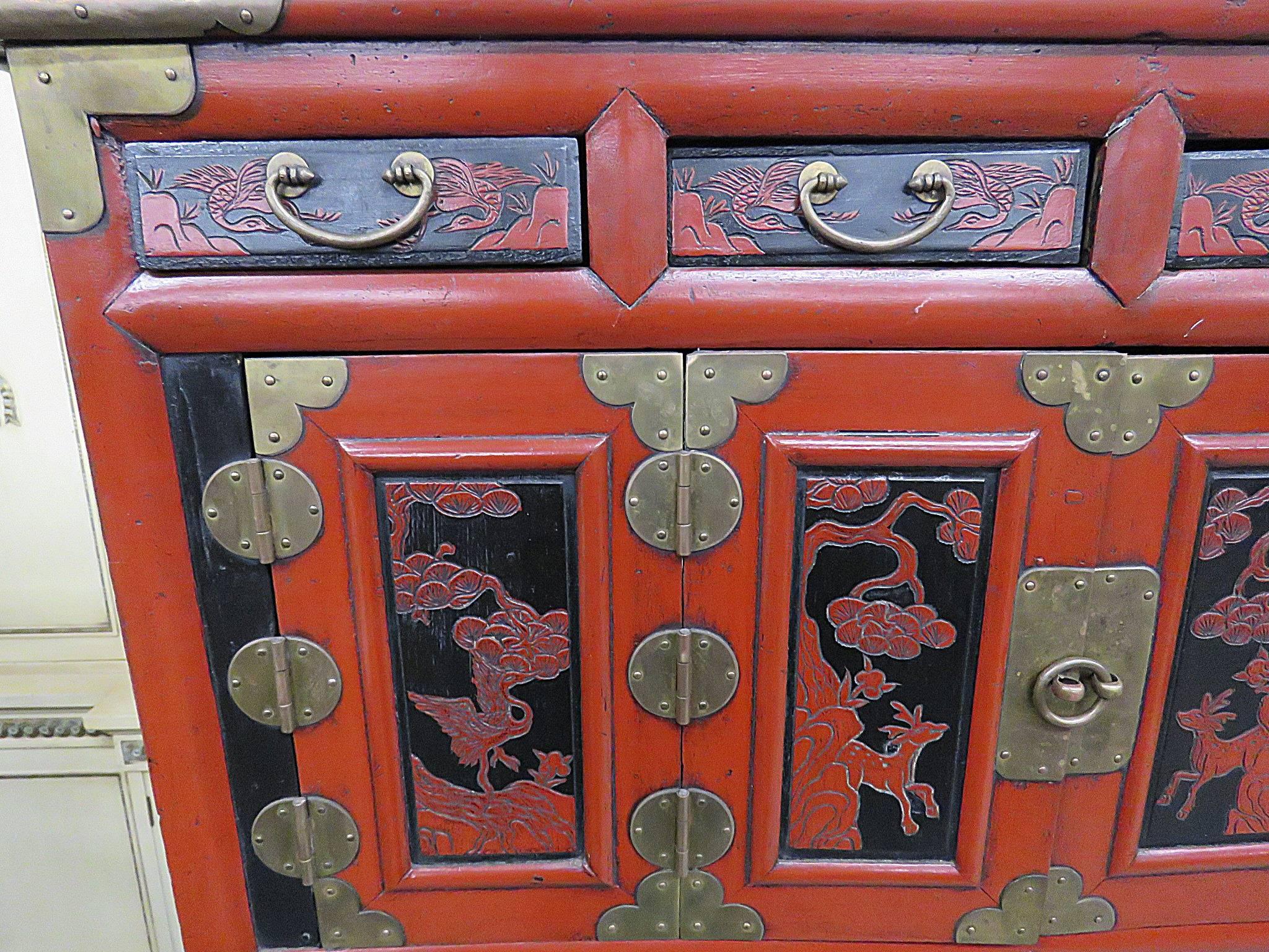 Painted Antique Asian Cabinet
