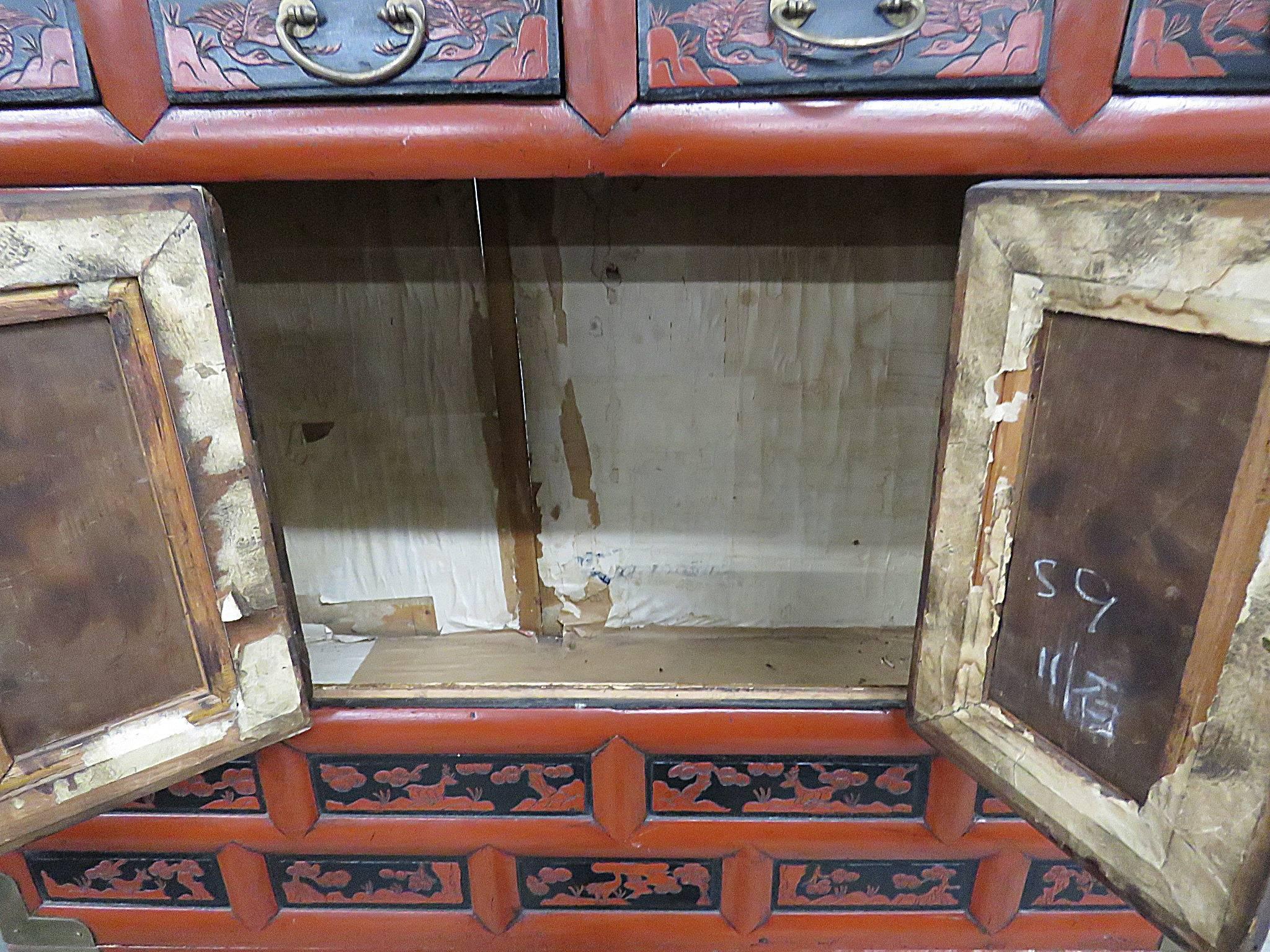 Bronze Antique Asian Cabinet