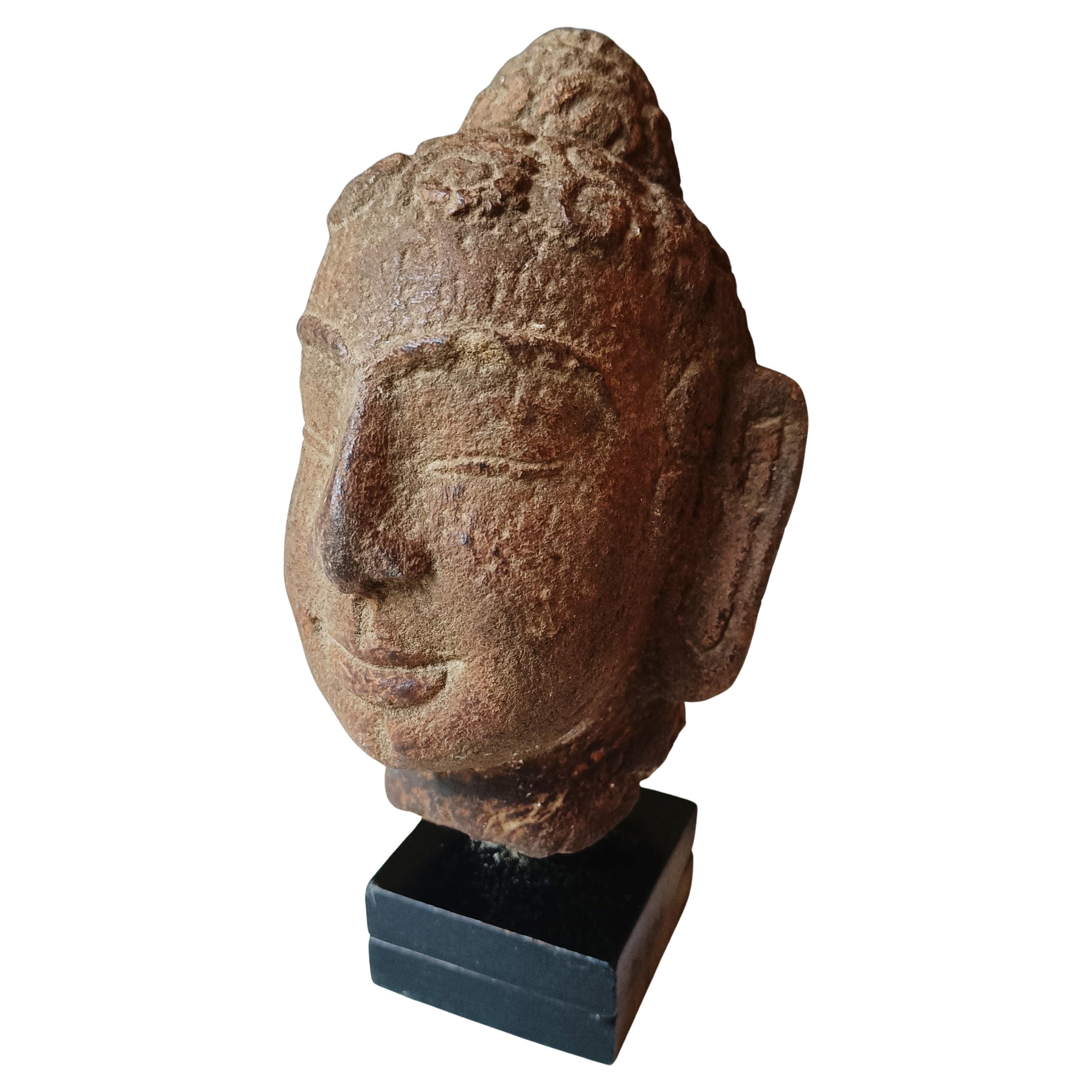 Antique Asian Carved stone buddha head Asian Art Decorative antiques