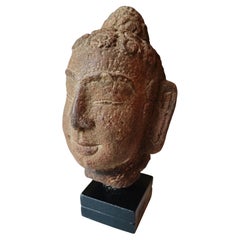 Antique Asian Carved stone buddha head Asian Art Decorative antiques