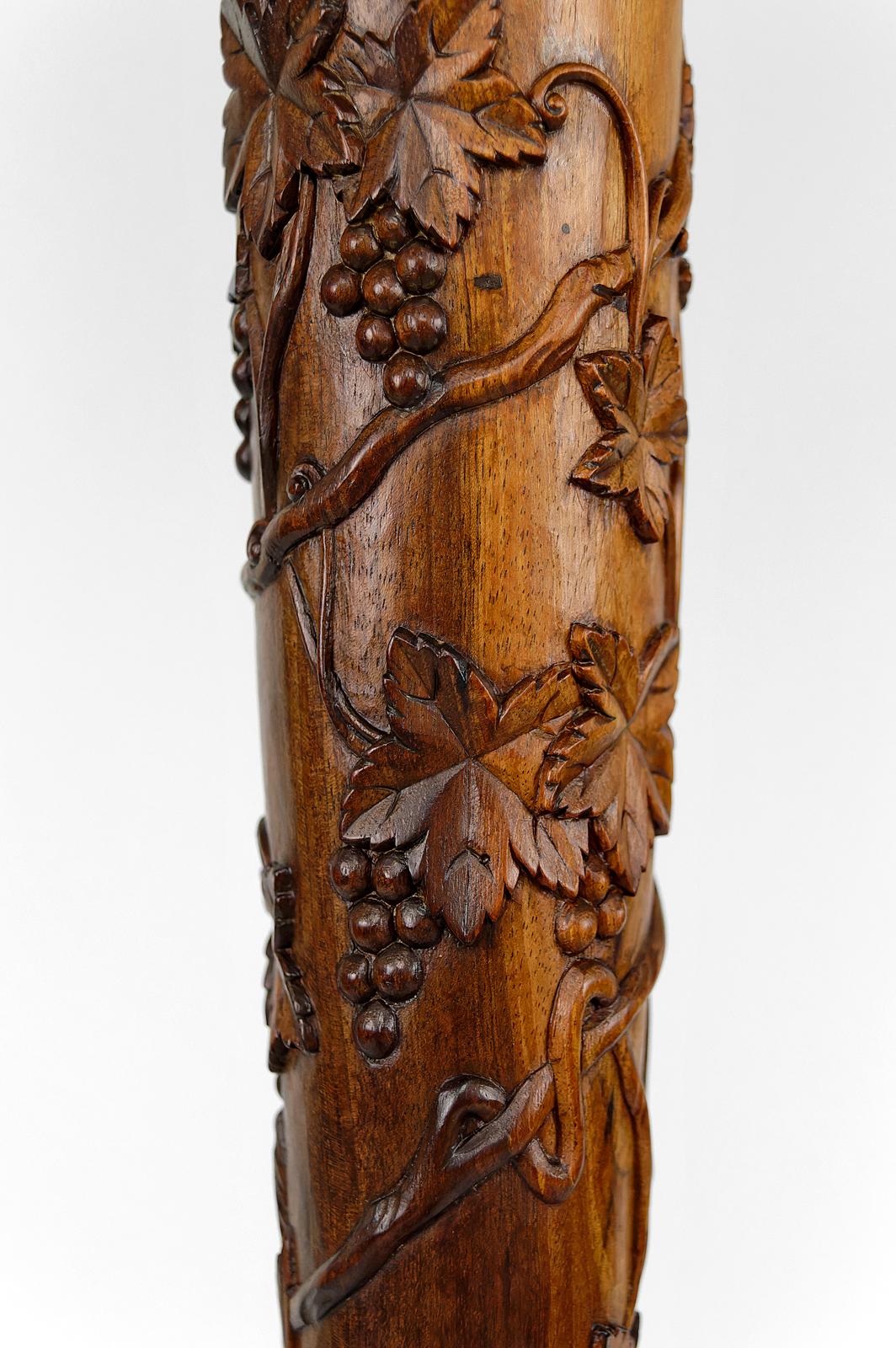 Antique Asian carved wooden floor lamp, Indochina or China, circa 1900 6
