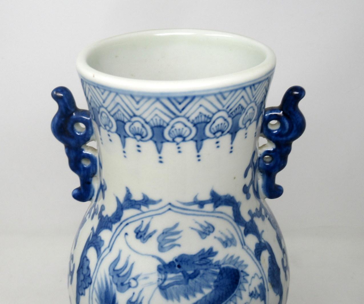 Antique Asian Chinese Porcelain Blue White Gourd Vase Tongzhi Period, 1856-1875 3